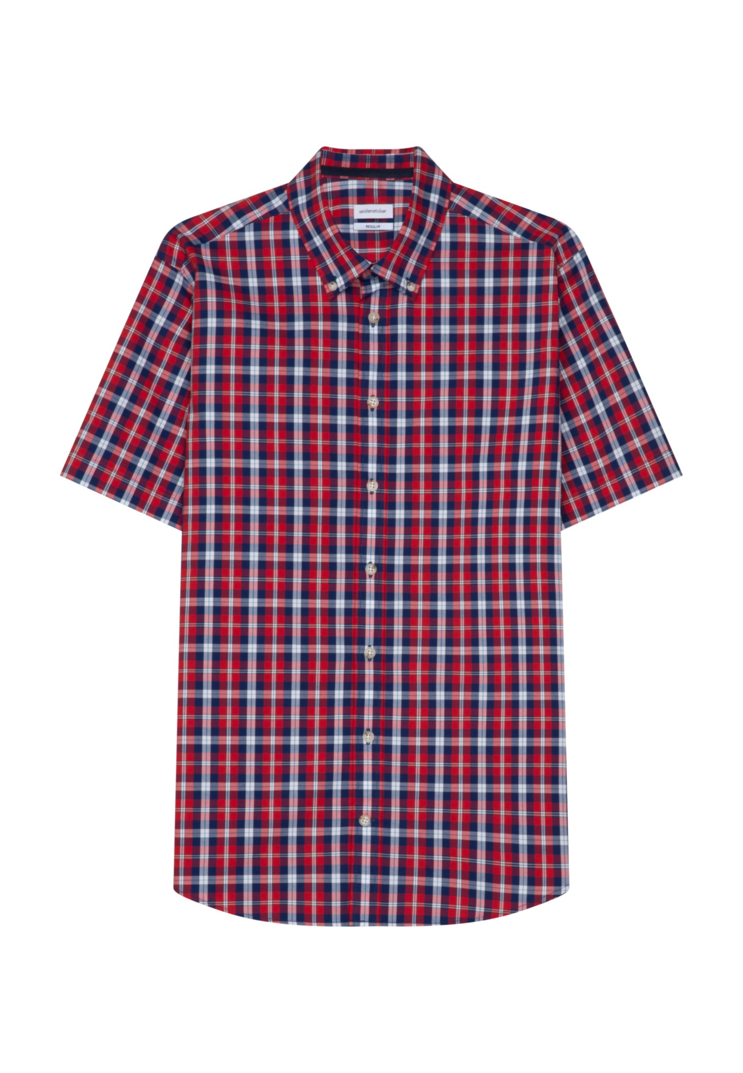 seidensticker Businesshemd »Schwarze Rose«, Regular Kurzarm Button-Down-Kragen Karo