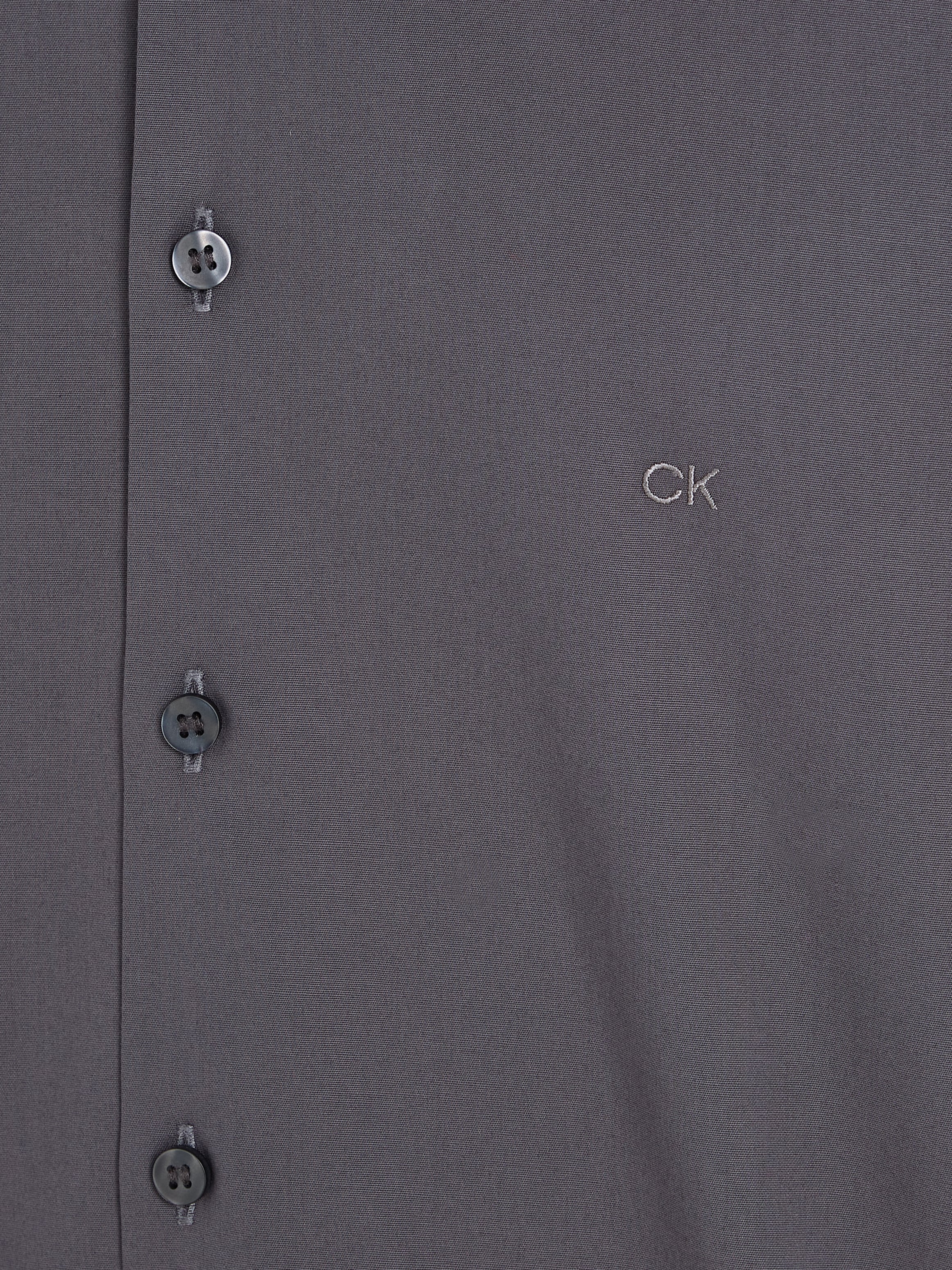Calvin Klein Businesshemd »POPLIN STRETCH SLIM SHIRT«, mit Kentkragen, Logoprint auf Brusthöhe