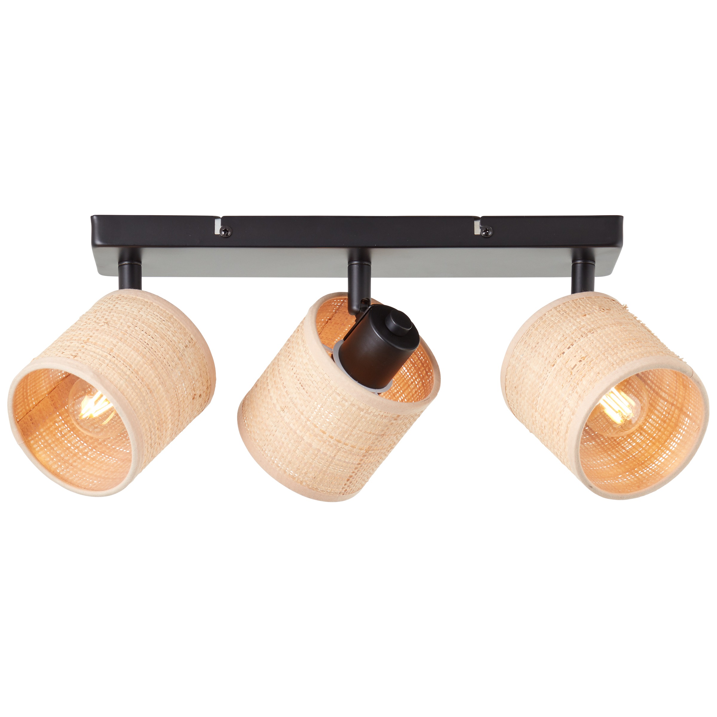 Brilliant Deckenstrahler »Raffy«, 3 flammig, Leuchtmittel E14 | ohne Leuchtmittel, B 41 cm, 3 x E14, schwenkbar, Schirm aus Seegras, natur/schwarz