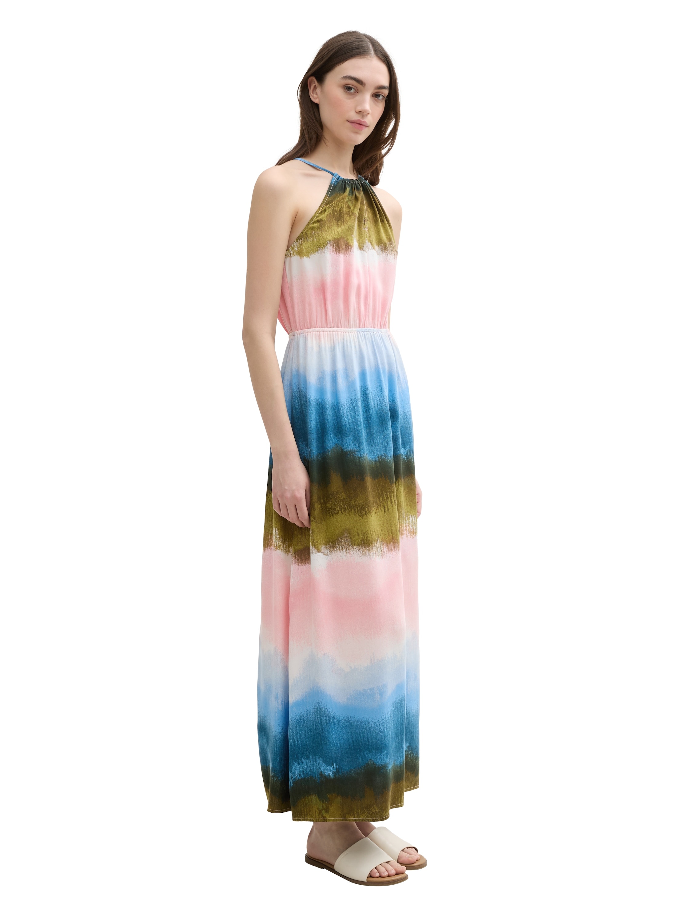 TOM TAILOR Denim Neckholderkleid, mit Knopfverschluss