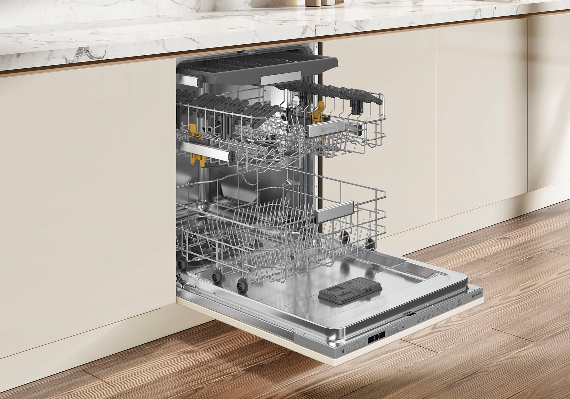 BAUKNECHT vollintegrierbarer Geschirrspüler »OBIC Ecosilent2 9760« 9,5 l 14 tlg. Maßgedecke ActiveDry – automatische Türöffnung für bessere Trockungsergebnisse