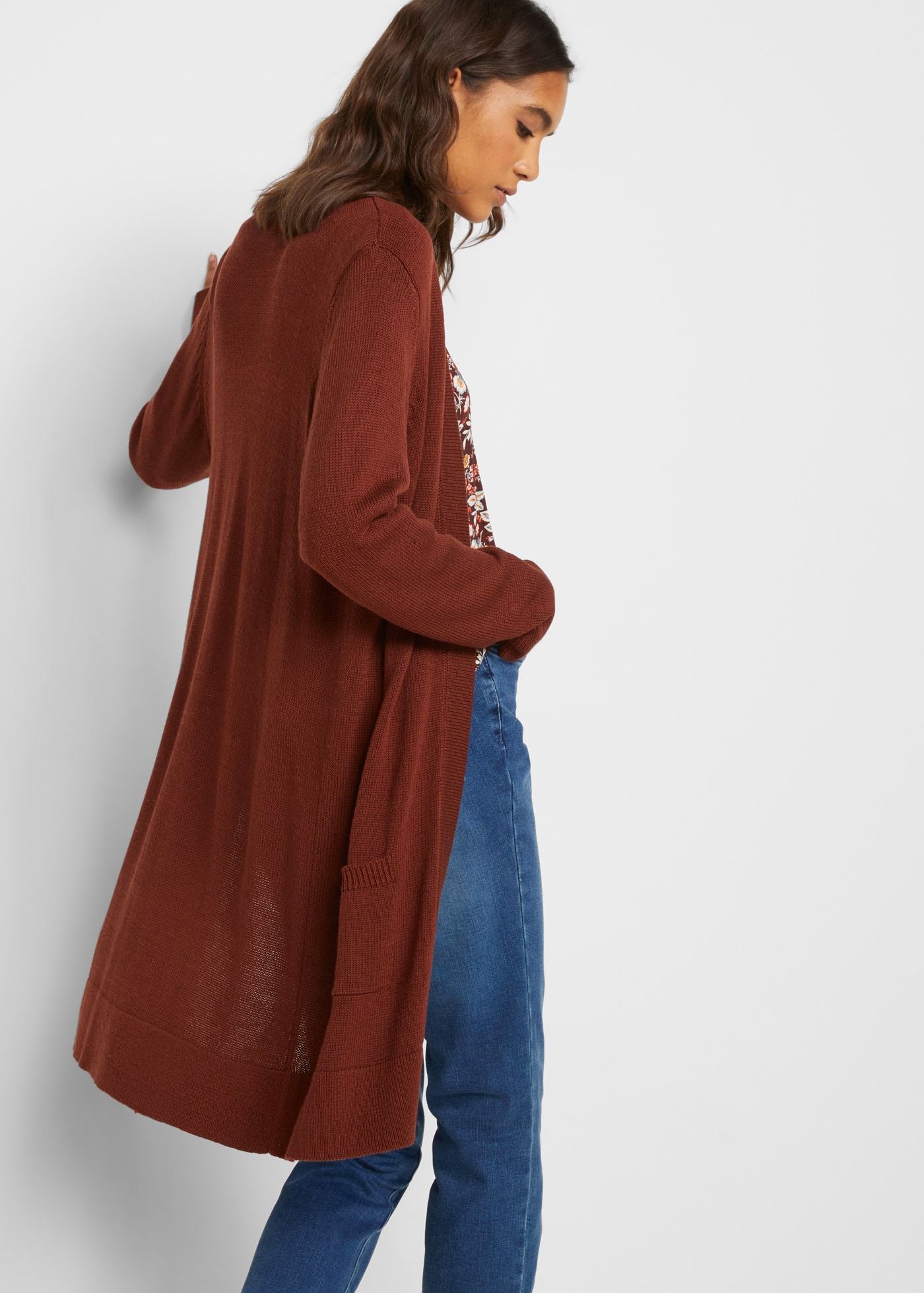 bonprix Longstrickjacke 1 tlg. Oversize-Passform, kuschelig weicher Strick, ohne Verschluss
