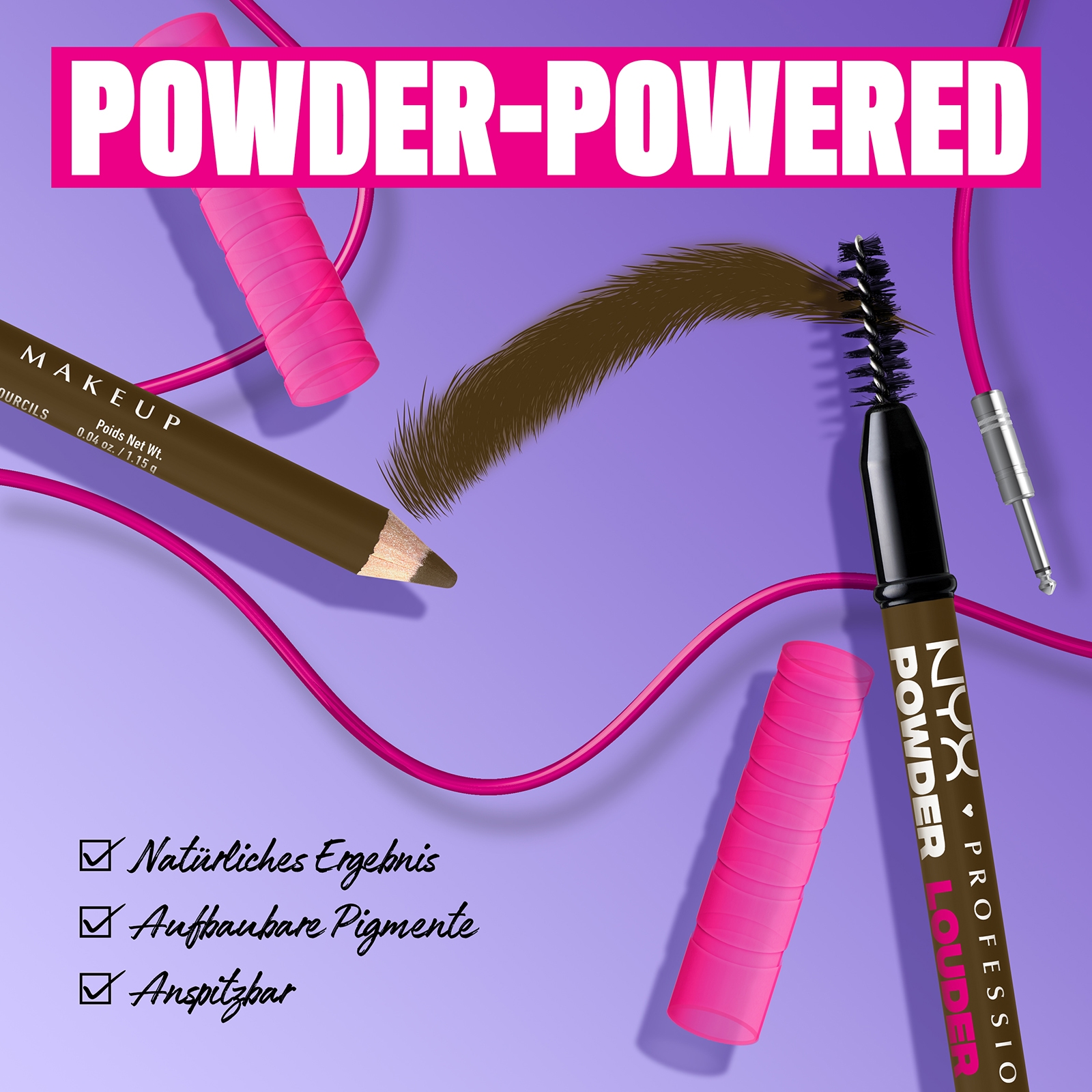 NYX Augenbrauenpflege »Makeup Powder Louder Brow Pencil«, mit Mikrofiber