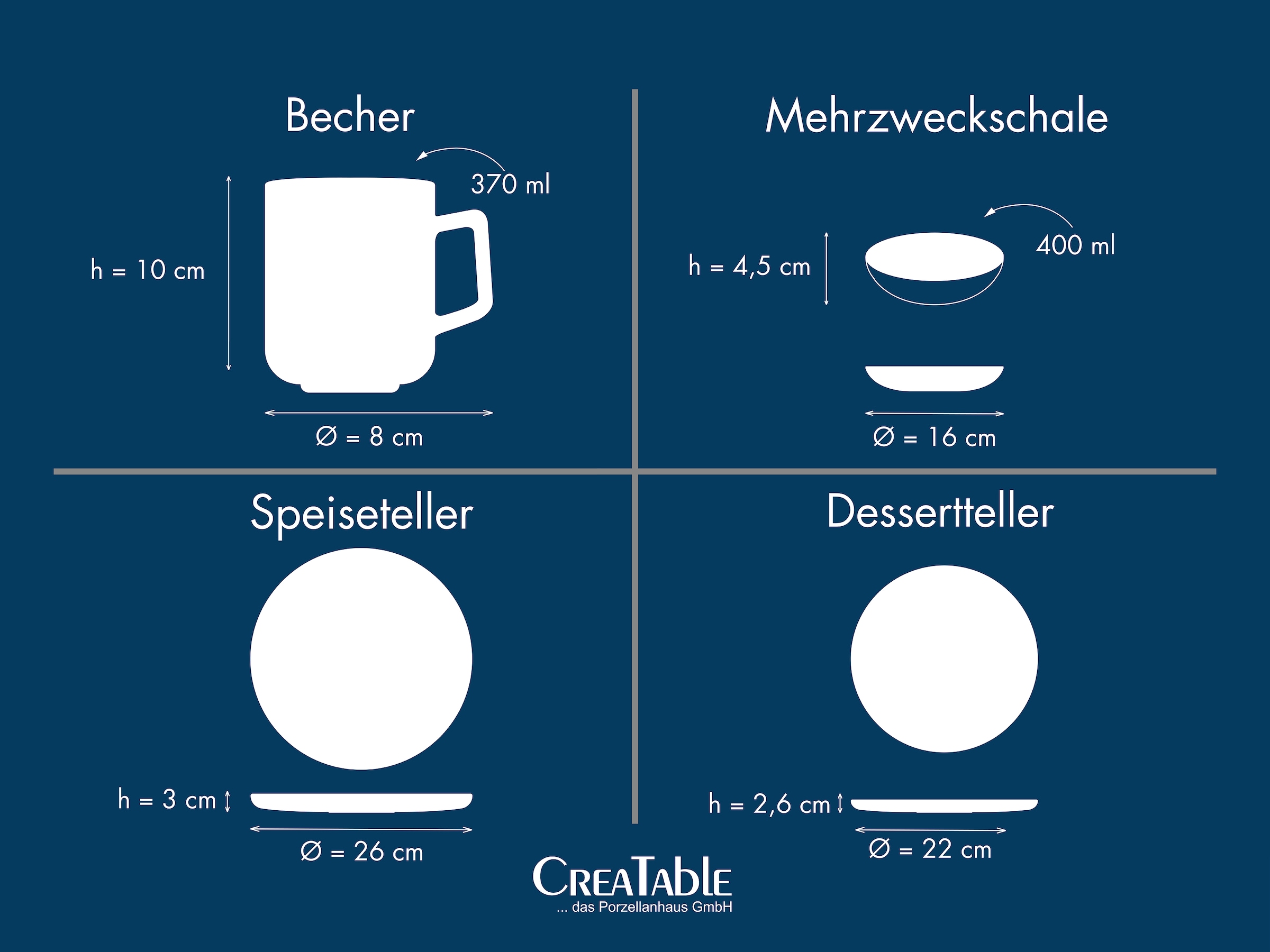CreaTable Kombiservice »Uno Nordic, Service 16-tlg.« Nordische Ästhetik, Spezialglasur