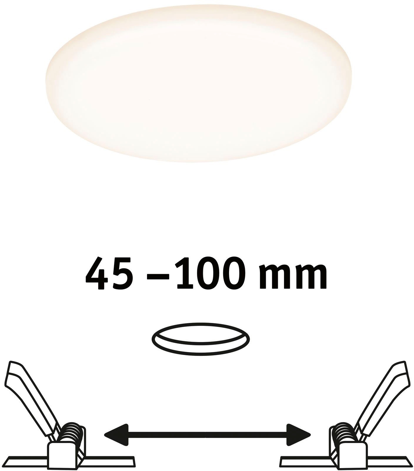 Paulmann LED Einbauleuchte »LED Einbaupanel Veluna VariFit IP44 rund 125mm 8,5W 3.000K Satin«, 1 flammig, LED Einbaupanel Veluna VariFit IP44 rund 125mm 8,5W 3.000K Satin