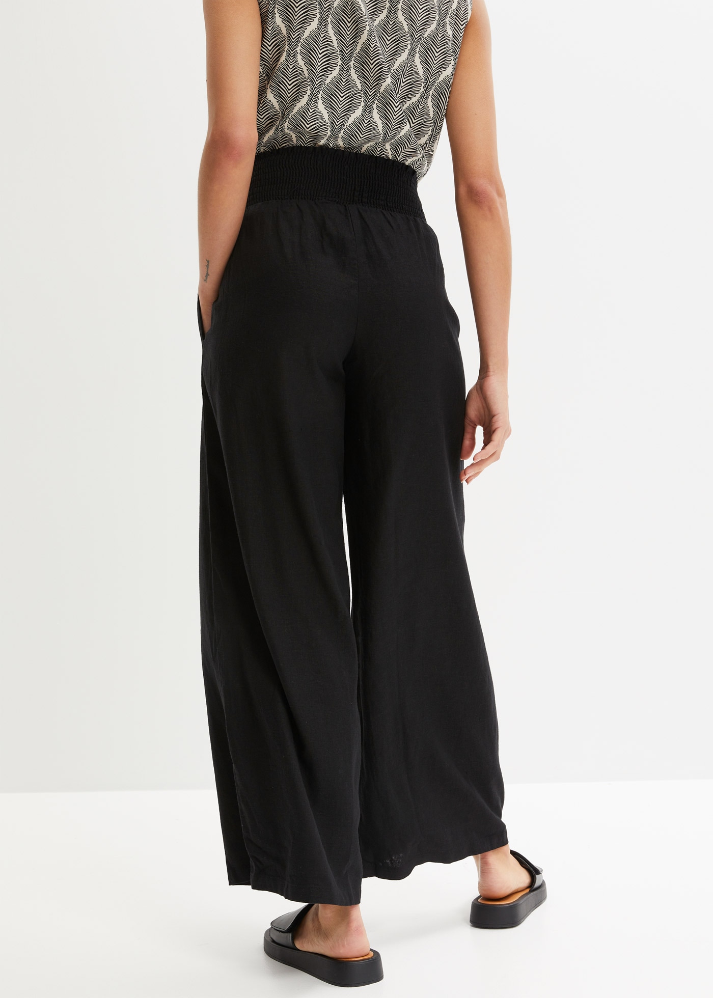 bonprix Marlene-Hose  aus Leinen und Viskose, mit Bequembund, Loose Fit Passform