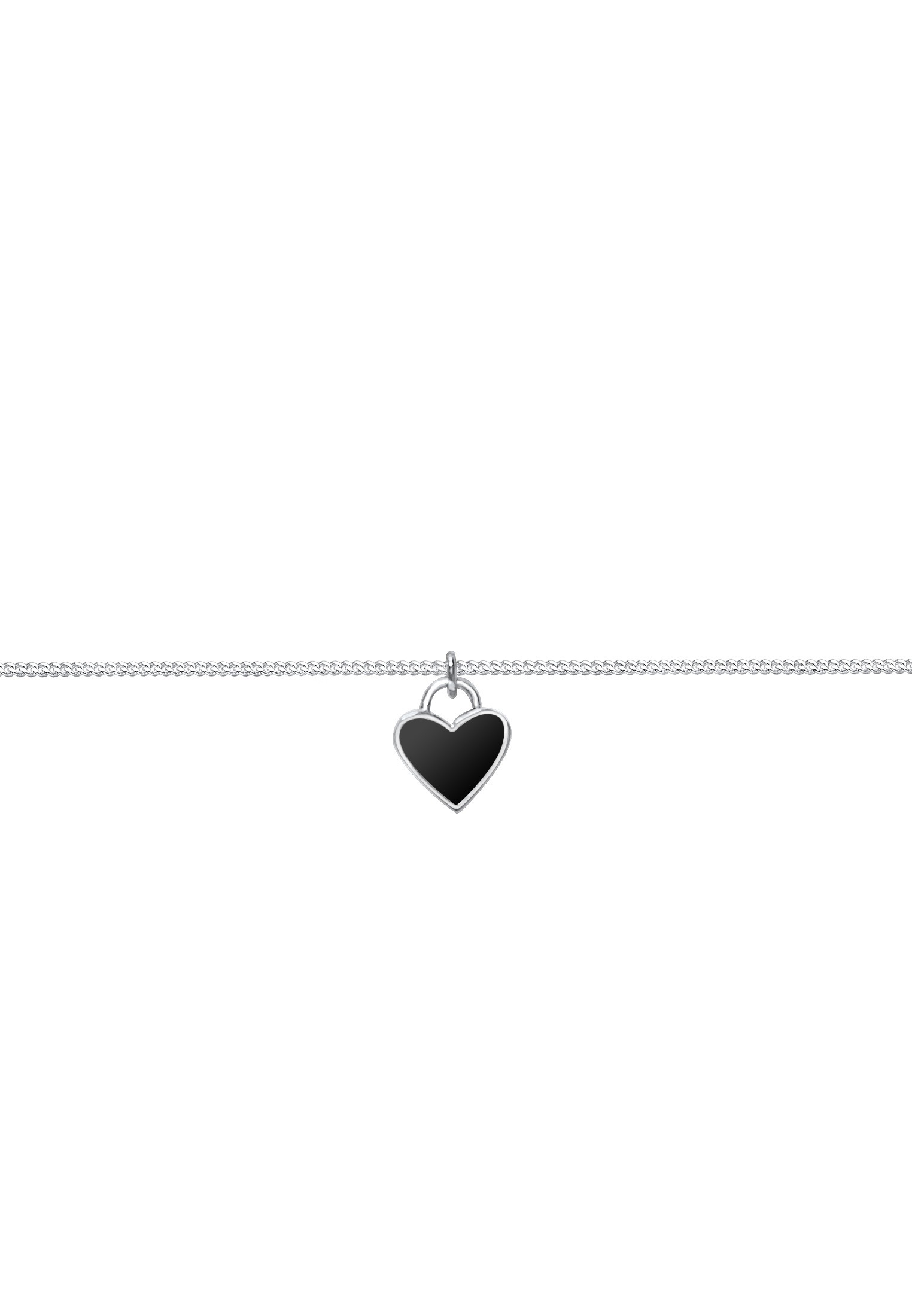 Elli Choker »Halskette Choker Herz Emaille schwarz 925 Silber«