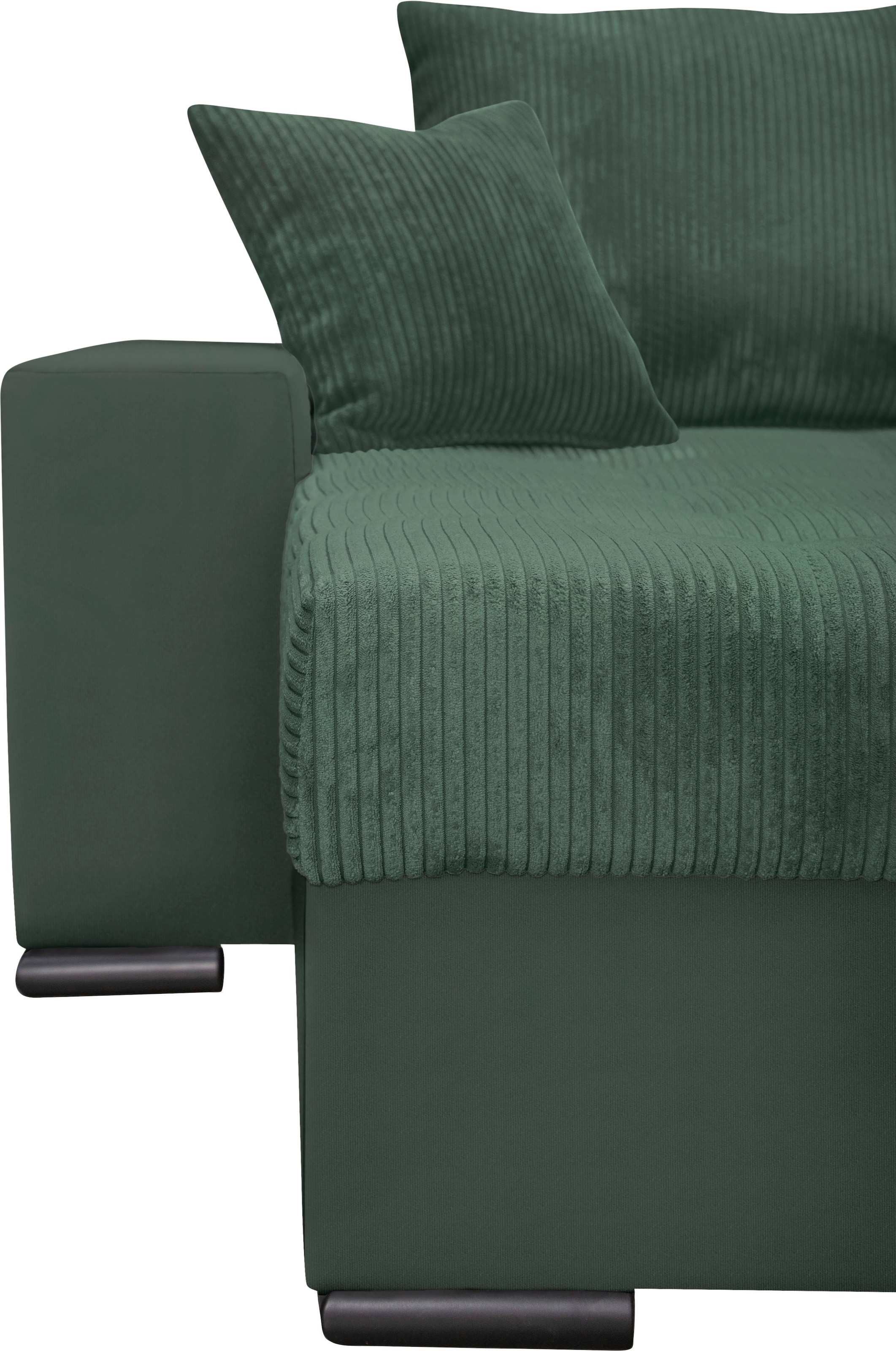 COLLECTION AB Wohnlandschaft »XL-Josy U-Form, Breite 313 cm, Cord-/Mix«, inkl. Bettfunktion, Bettkasten, mit 4 gleich großen Rückenkissen
