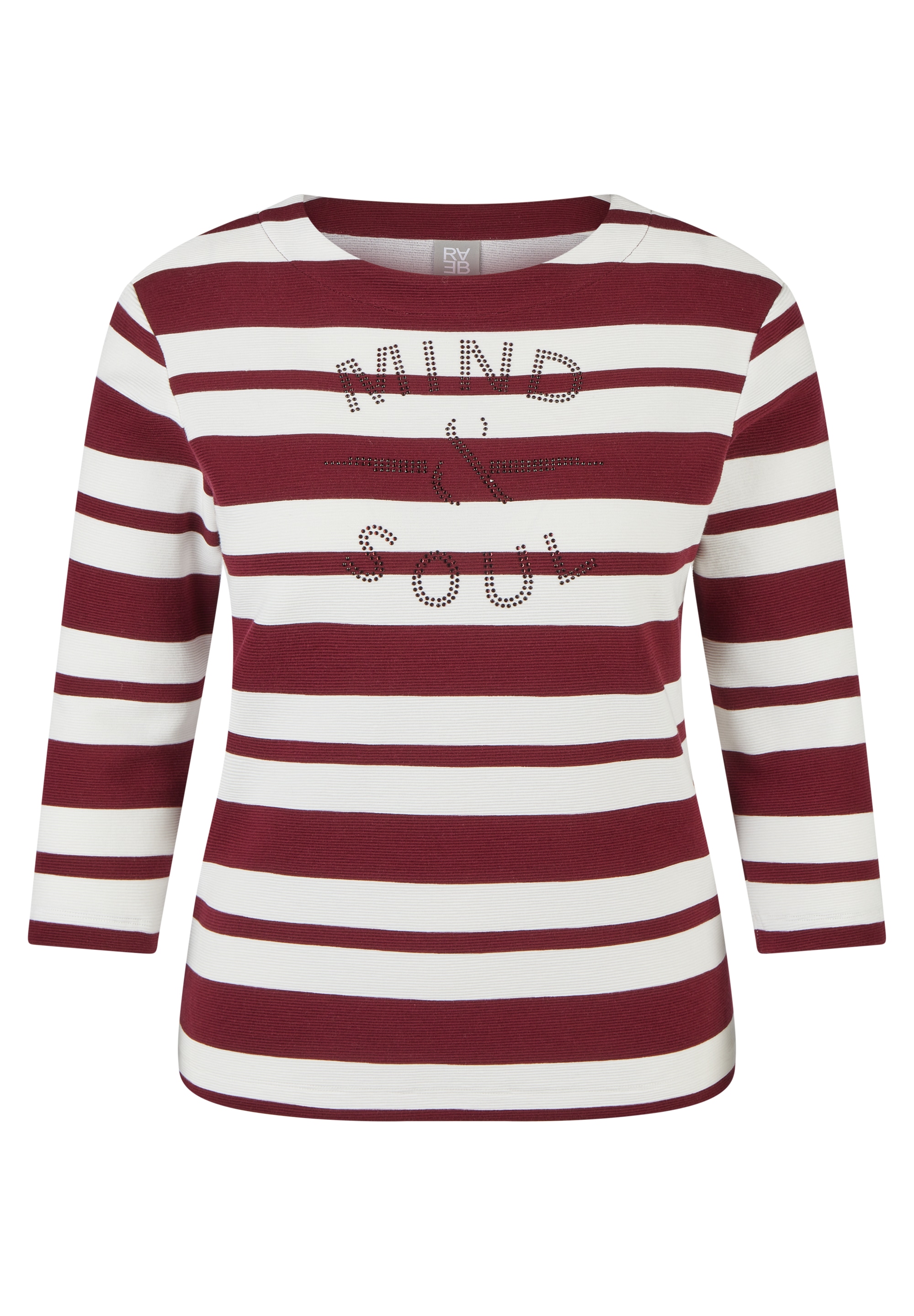 Rabe 3/4-Arm-Shirt im Streifen-Design und mit Glitzersteinen