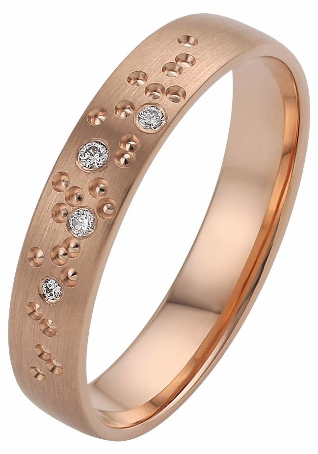 Firetti Trauring »Schmuck Geschenk Gold 375 Hochzeit Ehering "LIEBE" Sterne« Made in Germany, wahlweise mit oder ohne Brillanten