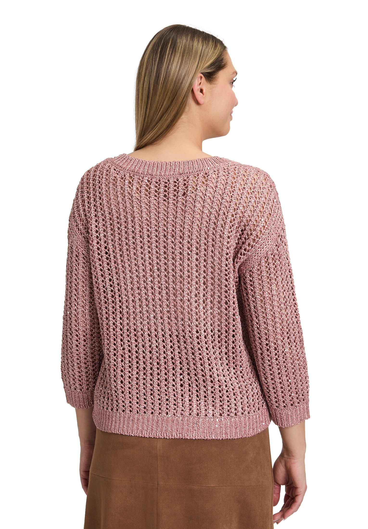 Betty Barclay Rundhalspullover »Lochstrick-Pullover mit Pailletten«