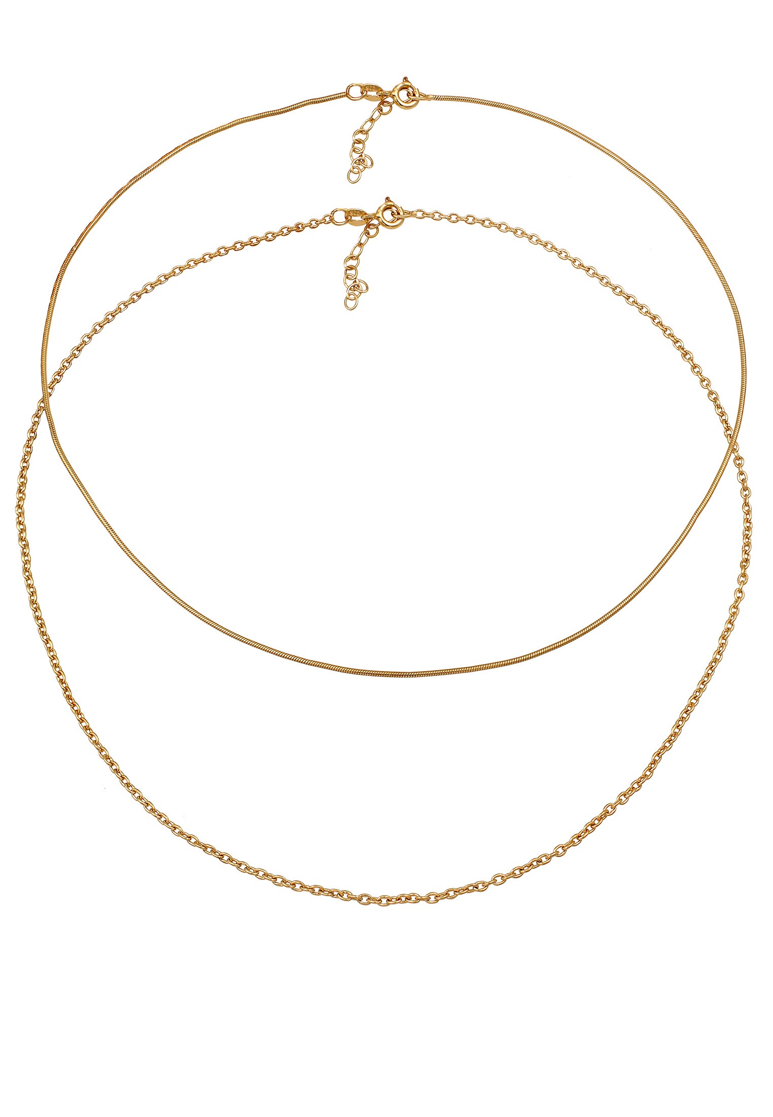 Elli Ketten-Set »Halskette Choker Set (2tlg) Schlangen Ankerkette 925 Silber«