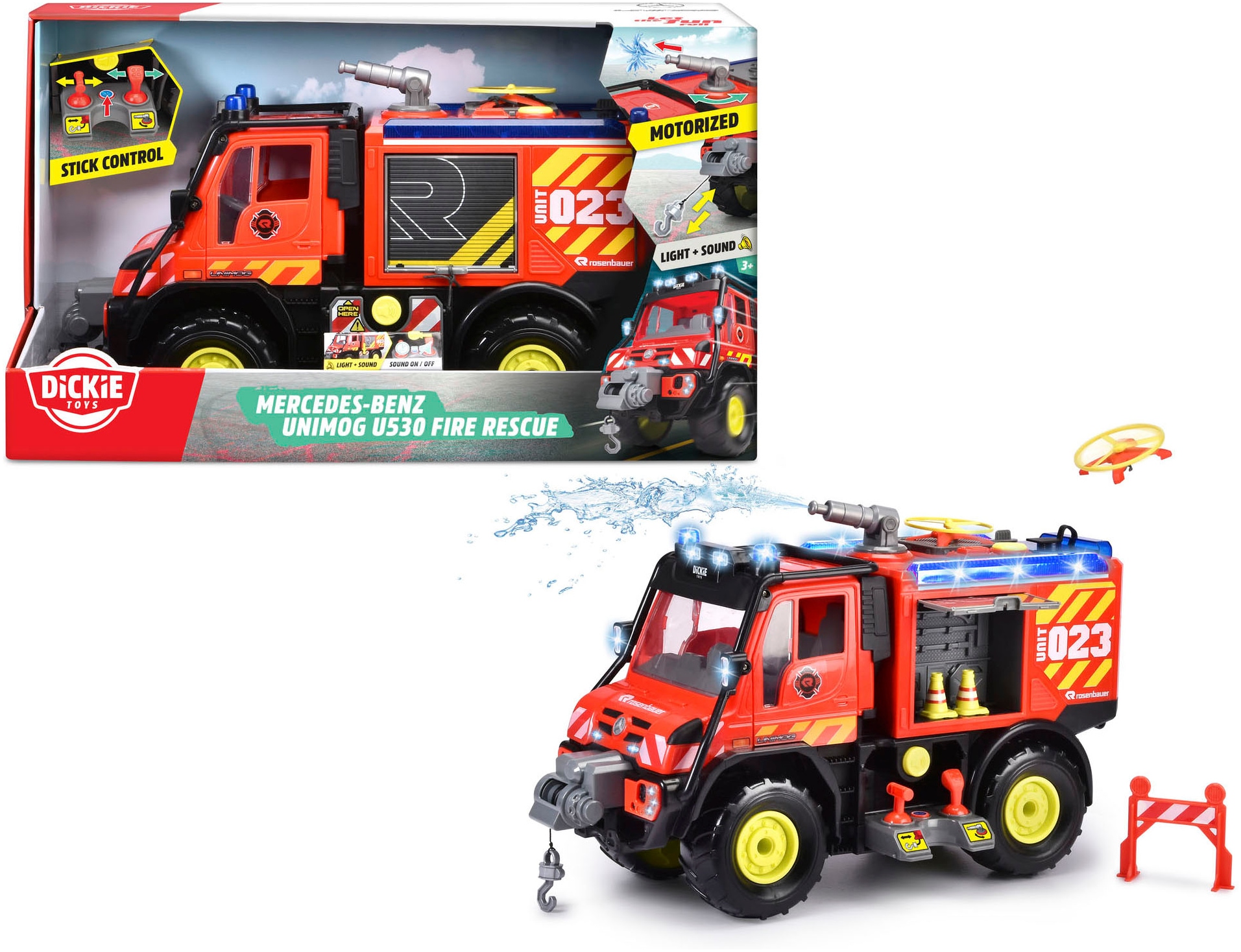 Dickie Toys Spielzeug-Feuerwehr »Unimog U530 Fire Rescue«, mit Licht und Sound