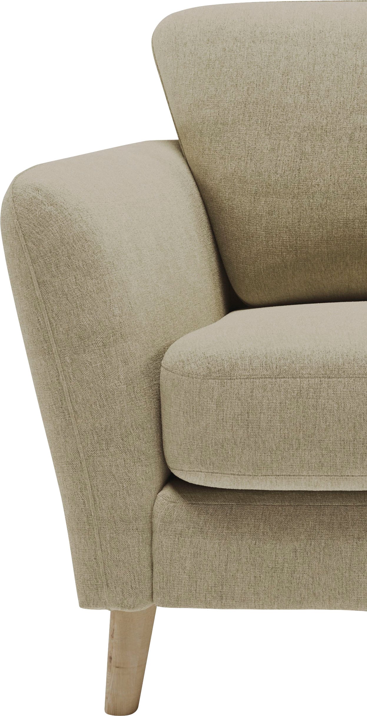 Home affaire Ecksofa »MARSEILLE (242/152cm),L-Form, Rec. rechts/links«, Massivholzbeine Eiche, Landhausstil, Wellenunterfederung