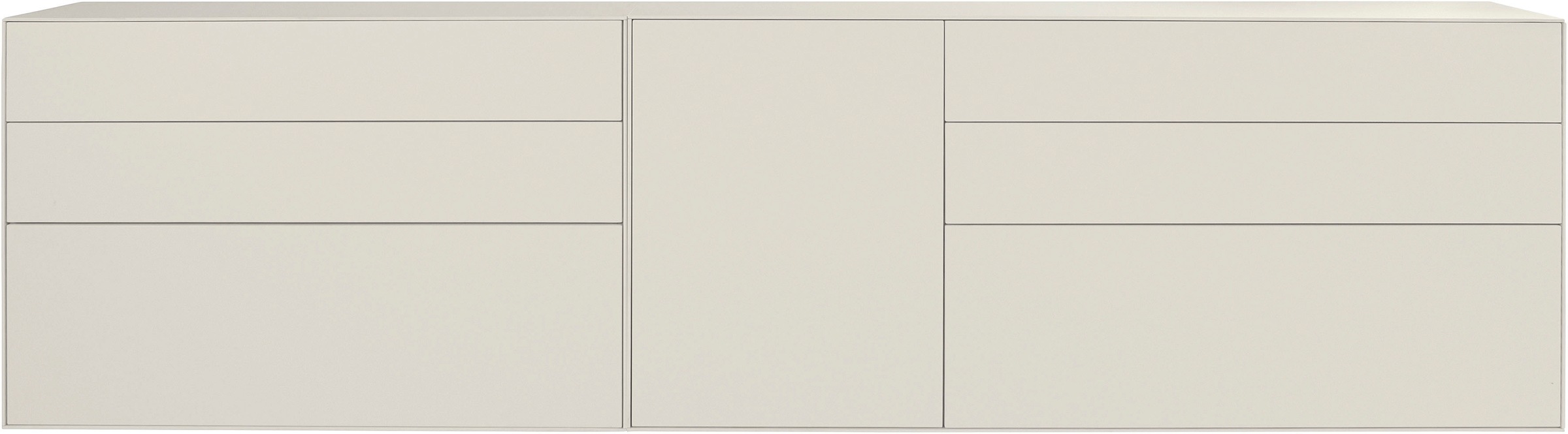 LeGer Home by Lena Gercke Sideboard »Essentials«, (2 St.), Breite: 279cm, MDF lackiert, Push-to-open-Funktion