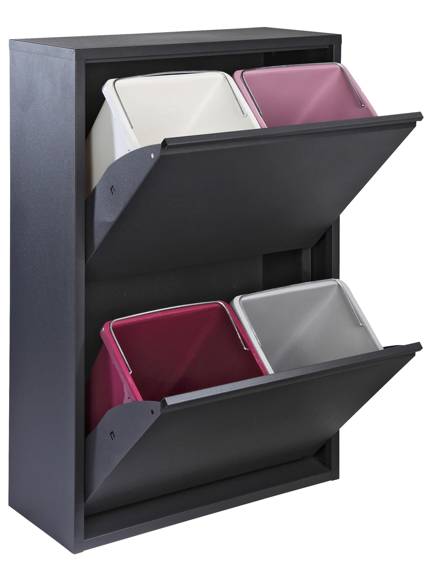 Heine Home Mülleimer in grau, Größe B/H/T: 60 cm x 92 cm x 25 cm