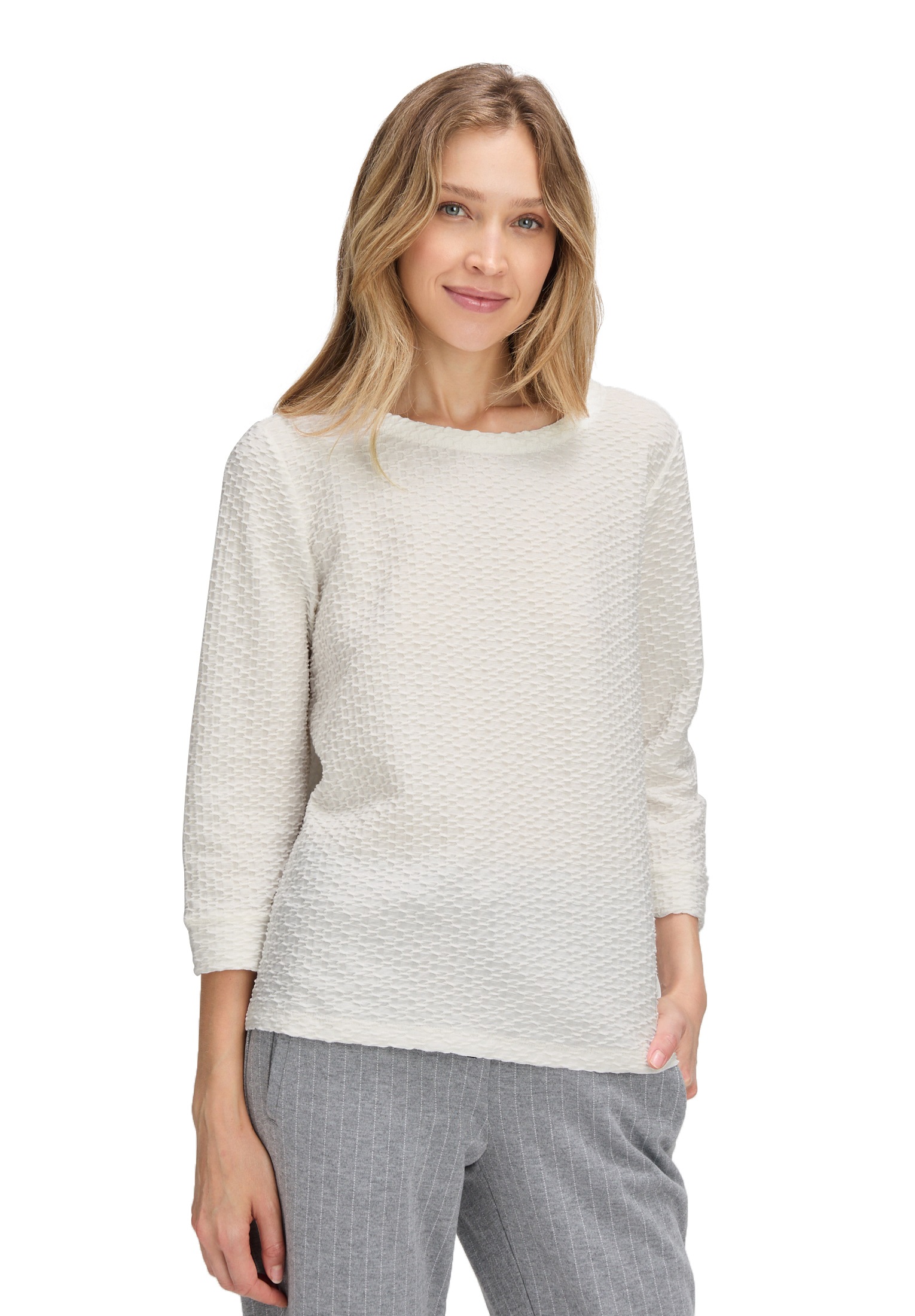 Betty&Co Langarmshirt »Strukturshirt mit Rundhalsausschnitt«