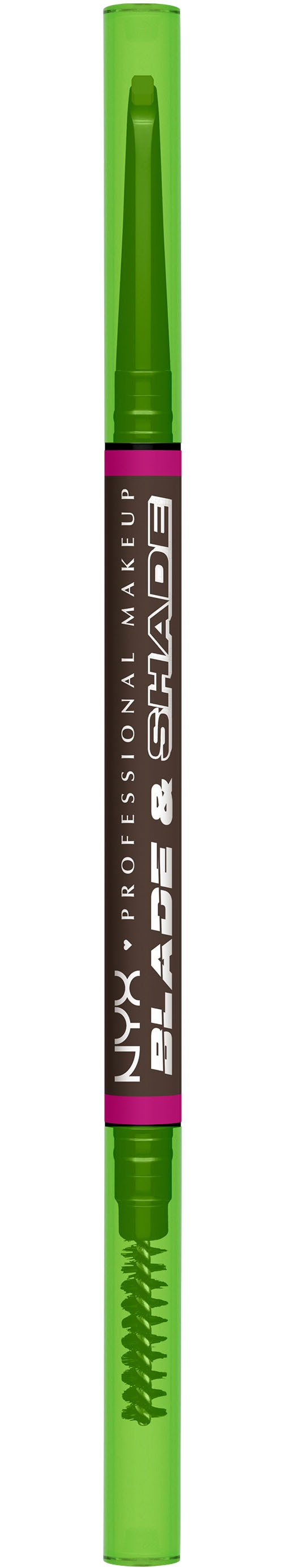 NYX Augenbrauenpflege »NYX Professional Makeup Blade & Shade Augenbrauenstift« Mit Nano Blade, zweiseitige Spitze, integrierte Bürste, wischfest.