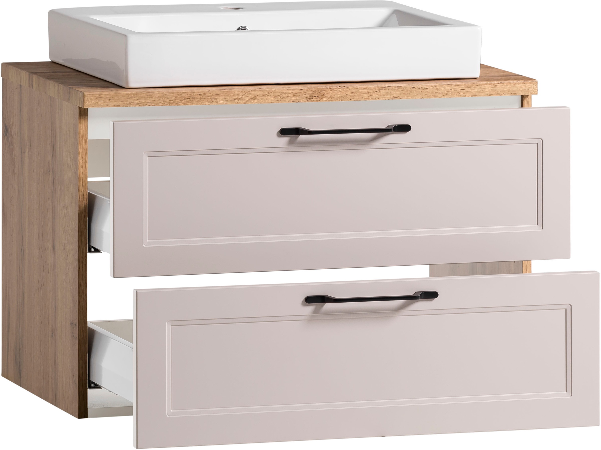 welltime Badmöbel-Set »Lana«, (Komplett-Set, 2 St.), Badezimmer-Set, 2-teilig, inkl. Waschbecken, 80 cm breit