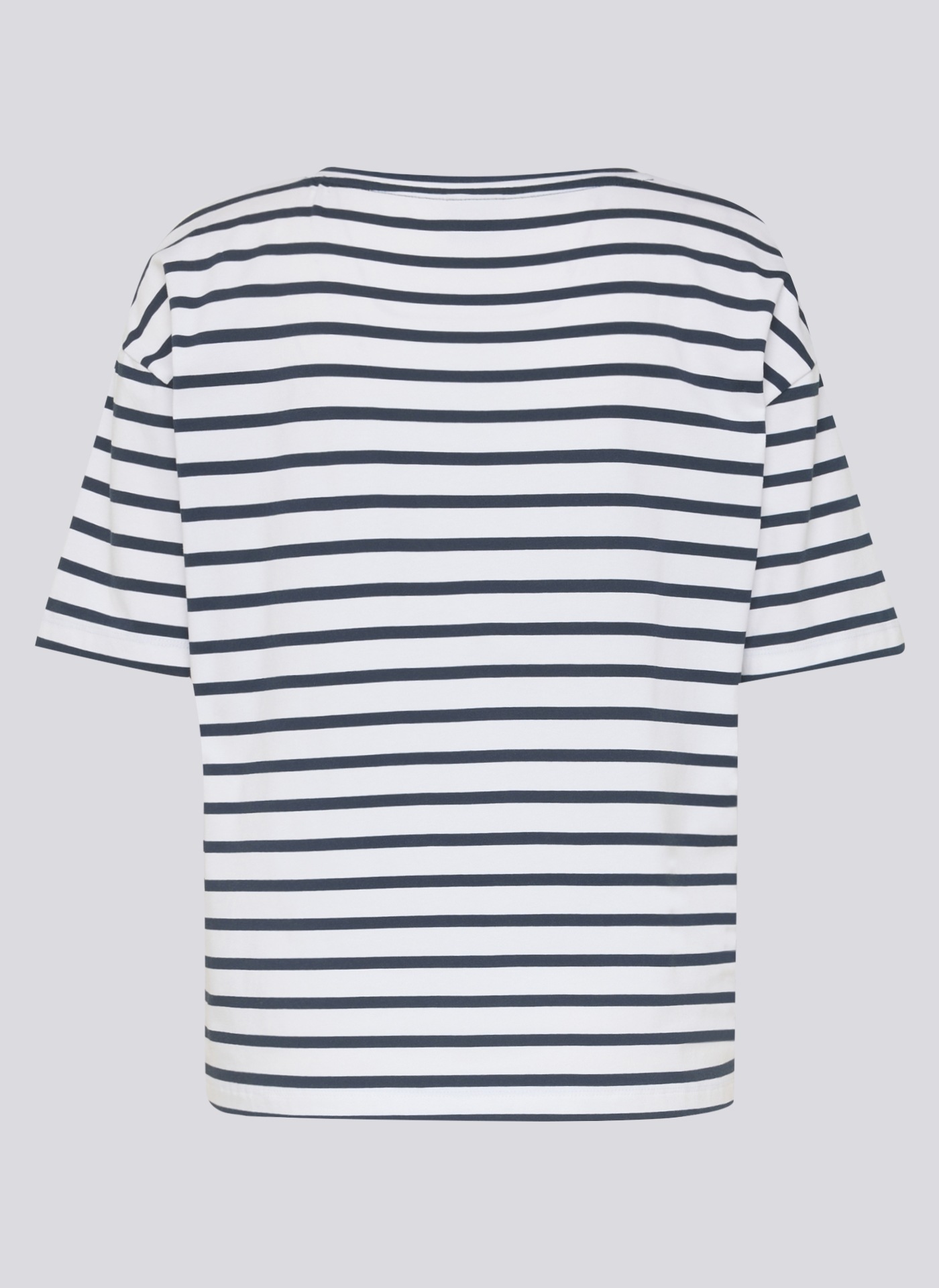 Rabe Kurzarmshirt im Streifen-Design und mit Glitzersteinen