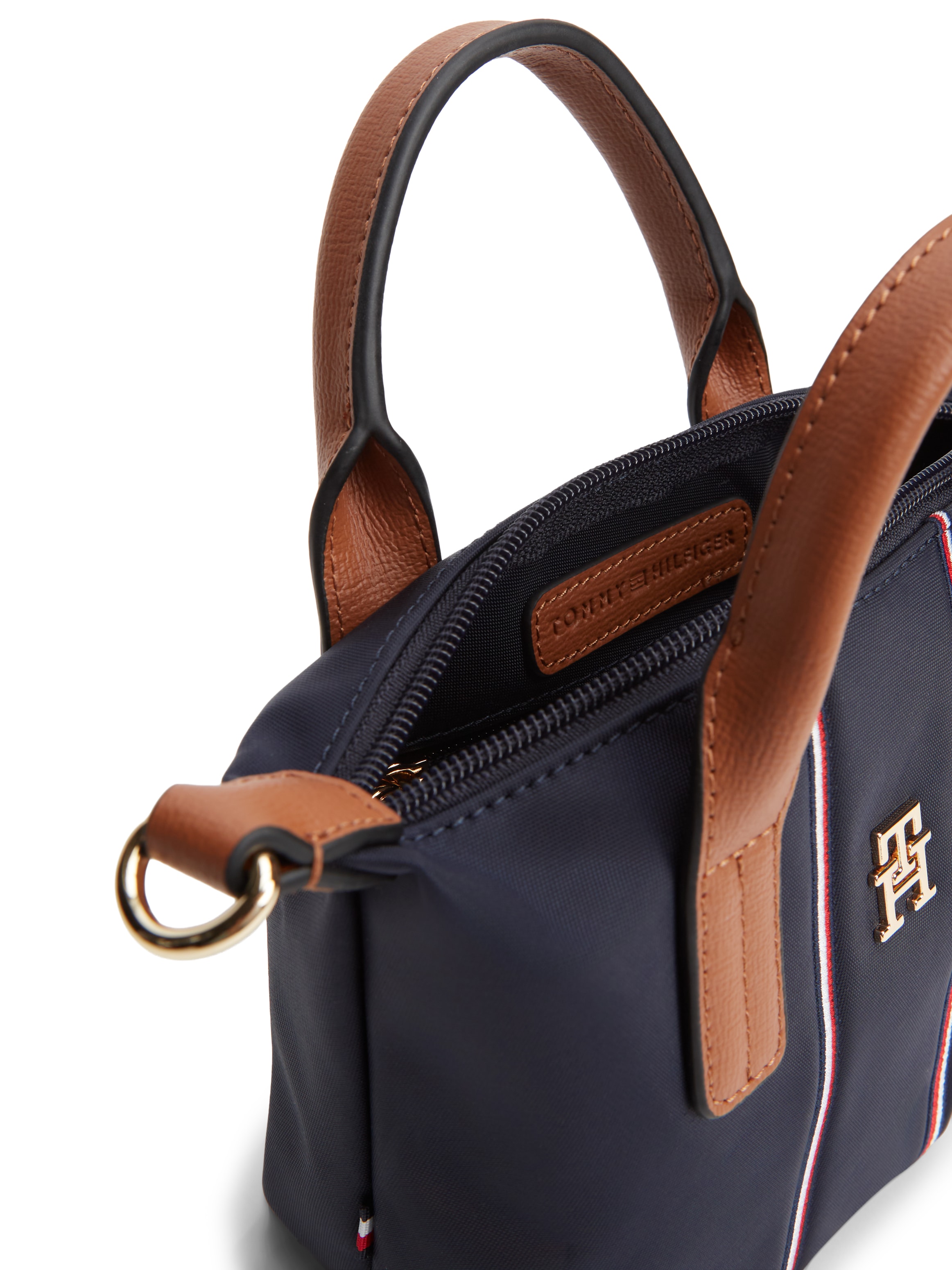Tommy Hilfiger Tragetasche »POPETTE MICRO TOTE CORP« Damen Handtasche, Umhängetasche, Schultertasche mit TH-Schmuckelement