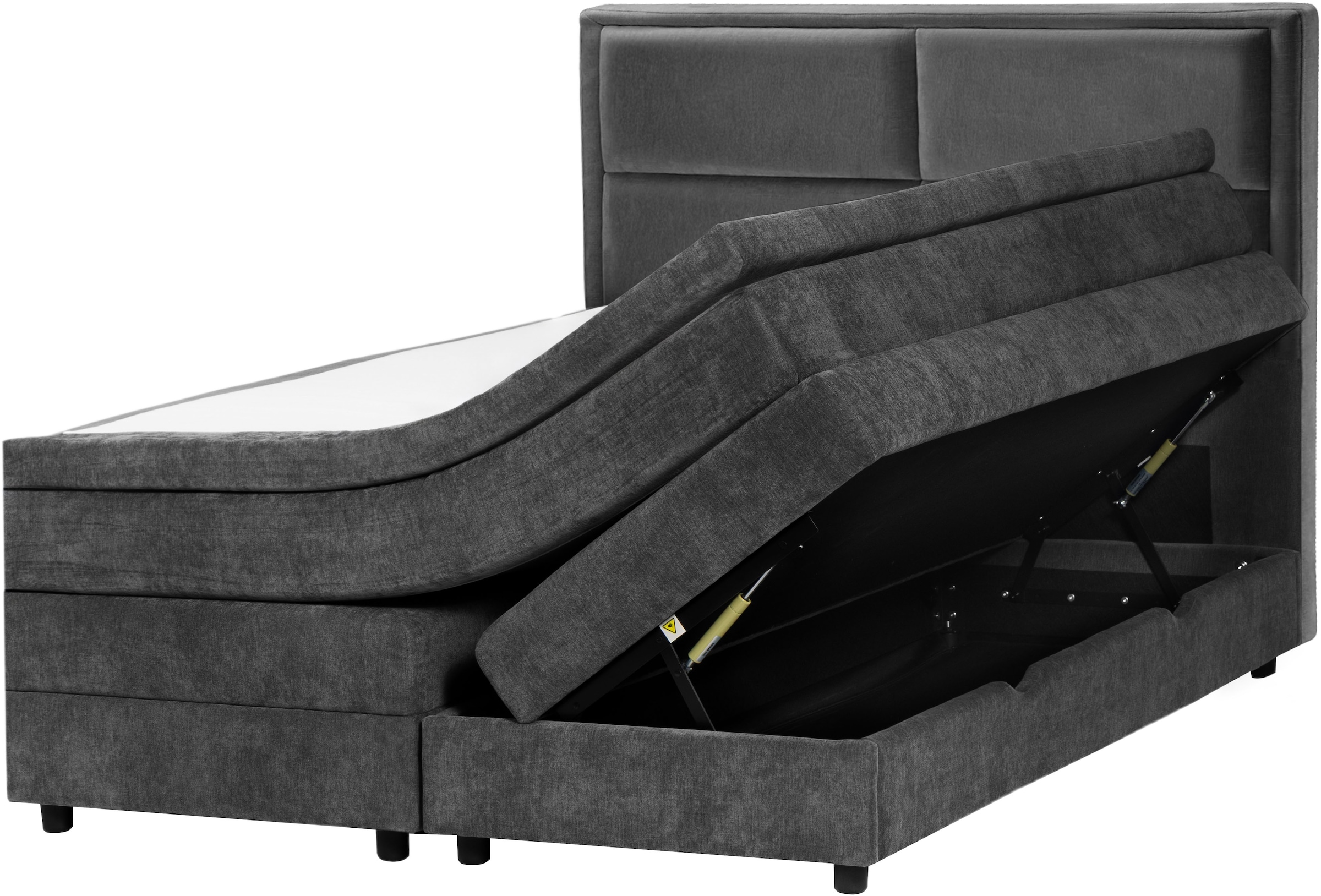 OTTO home Boxspringbett »FYNNA in den Breiten 140 & 180cm erhältlich, inkl. Bettkasten« inkl. Topper, erhältlich in verschiedenen Farben