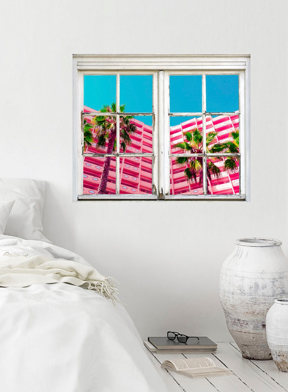 queence Wandsticker »Hotel«, Wandsticker, Wandbild, selbstklebend, 3D, Fenster
