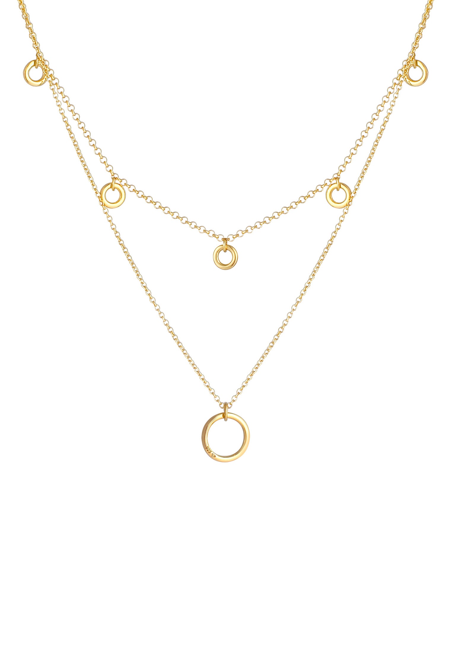 Elli Silberkette »Halskette Layering Kreis Design 925 Silber«