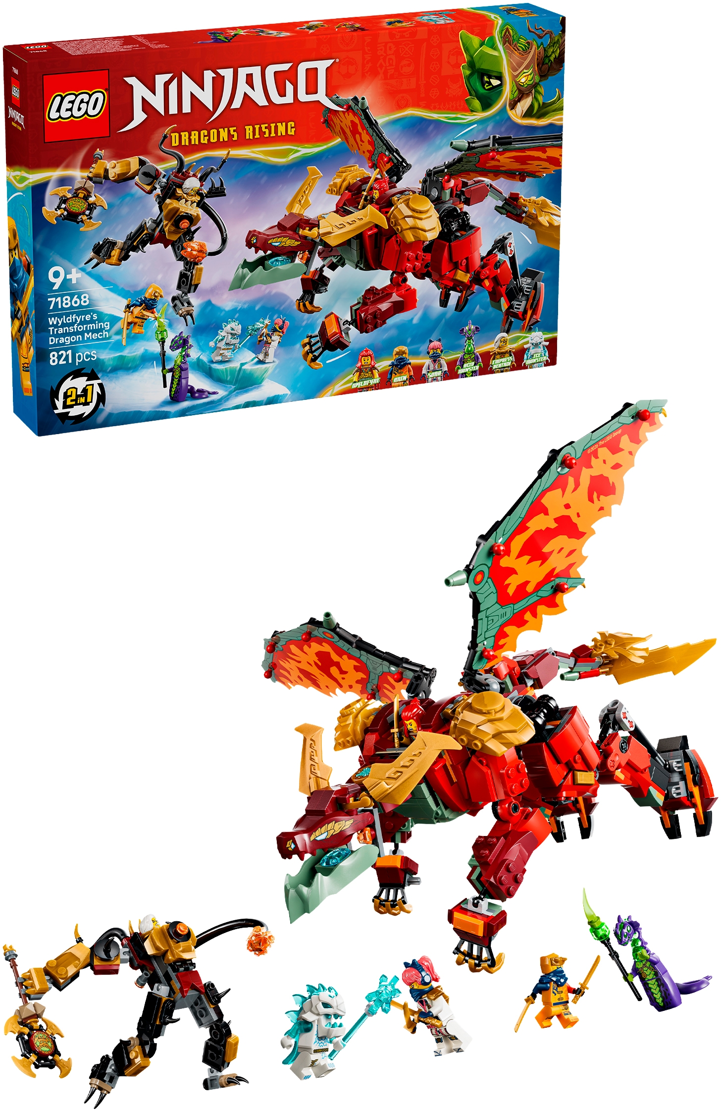 LEGO® Konstruktionsspielsteine »Wyldfyres Drachenmech (71868), LEGO Ninjago« Made in Europe