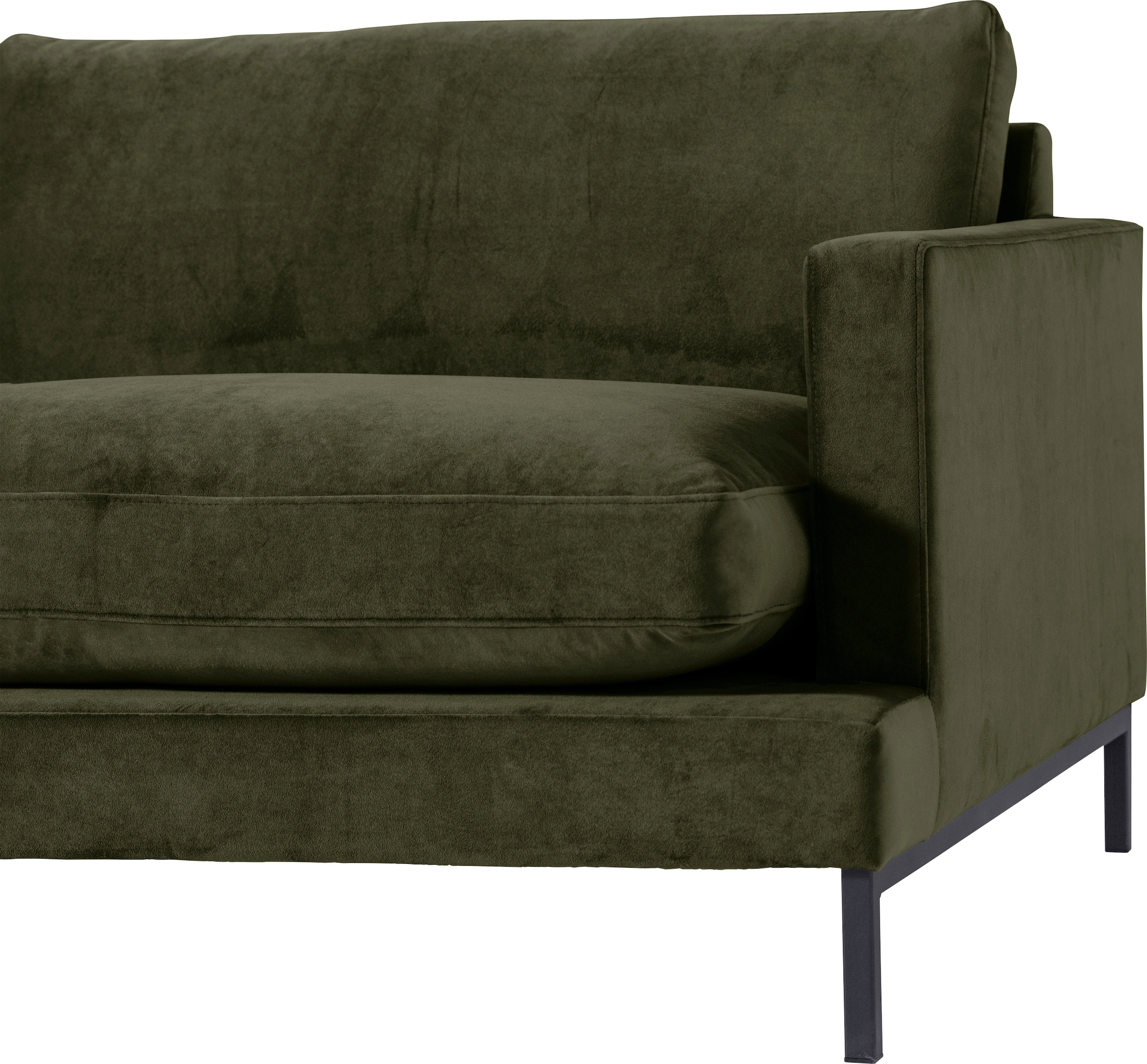 andas Ecksofa »Welland, L-Form,« mit schwarzen Metallfüßen, mit Federfüllung im Sitz- und Rückenkissen
