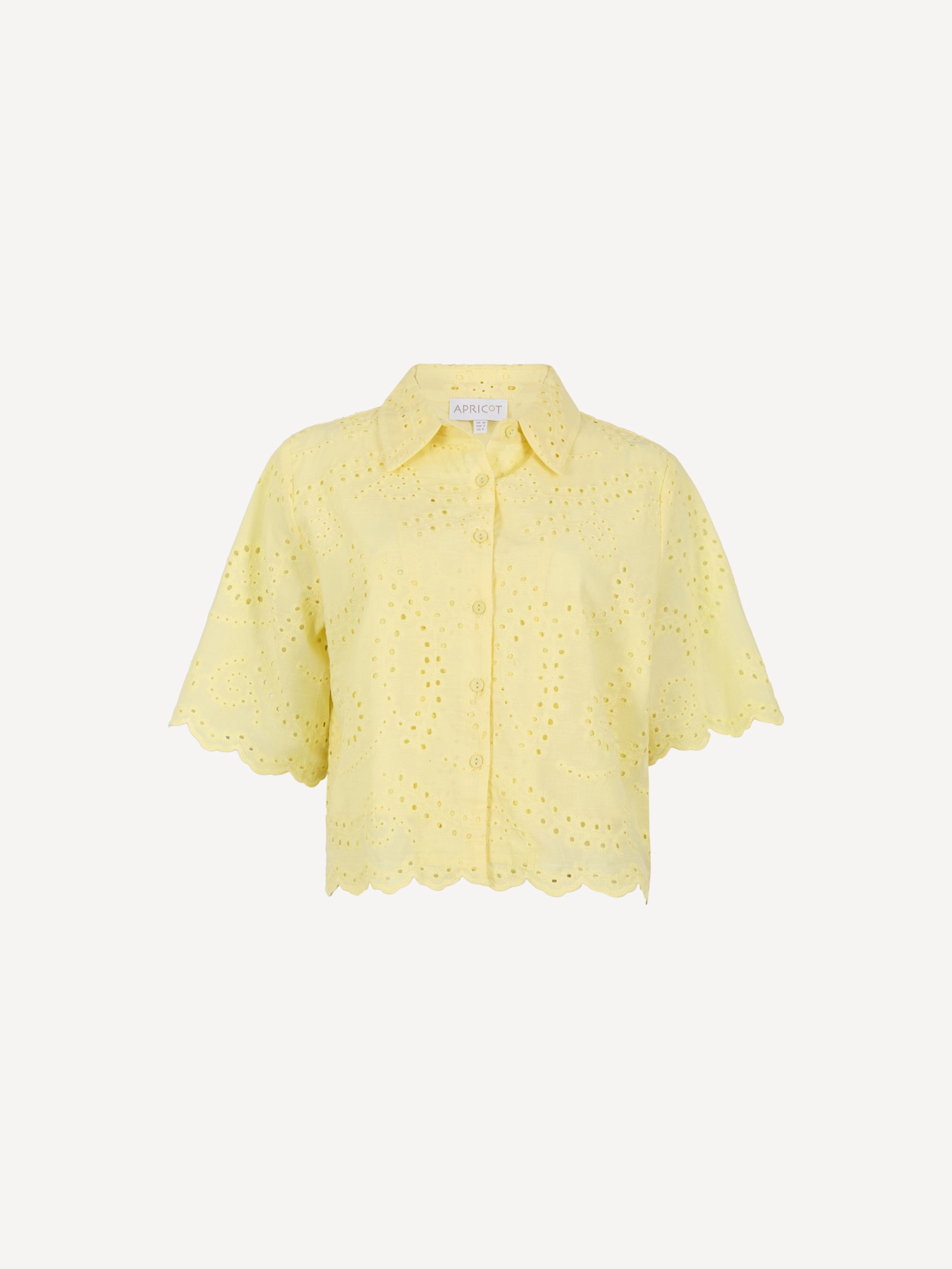 Apricot Klassische Bluse »Bluse« mit Wellenkante und Broderie-Verzierung