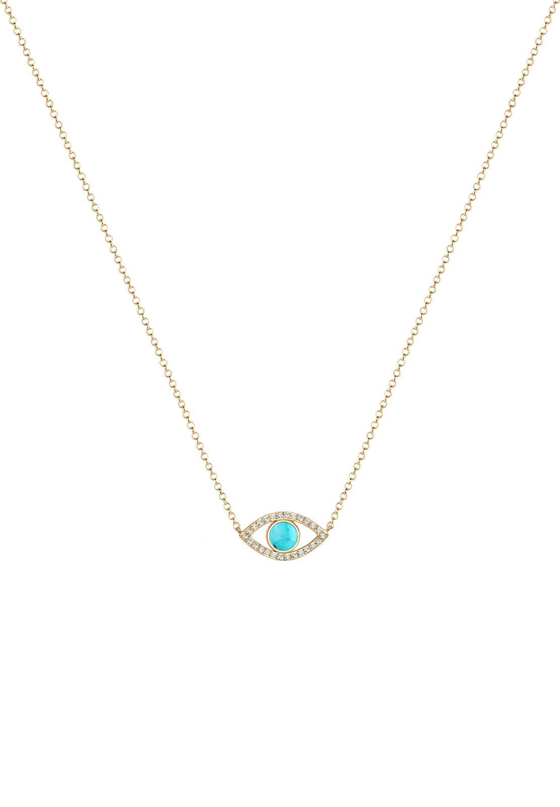 Elli Silberkette »Halskette Halskette Evil Eye Howlite Türkis 925 Sterling Silber«