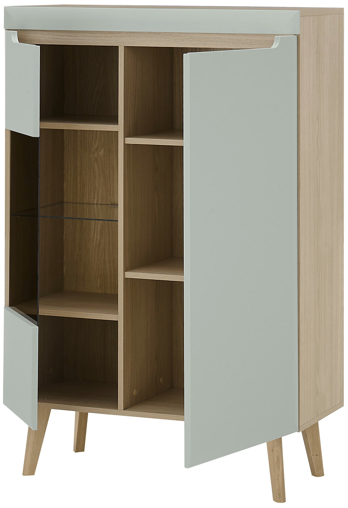 INOSIGN Wohnwand »Torge, Anbauwand, Schrankwand, Mediawand, Wohnzimmer-Set«, (Set, 4 St.), enthält 2 Vitrinen, 1 Lowboard, 1 Wandboard, 343 cm breit