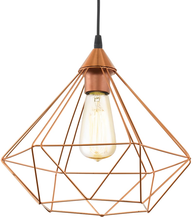 EGLO Pendelleuchte »TARBES«, 1 flammig, Leuchtmittel E27 | ohne Leuchtmittel, Vintage Pendelleuchte, Retro Look, Stahl, Kunststoff, E27, Ø32,5 cm