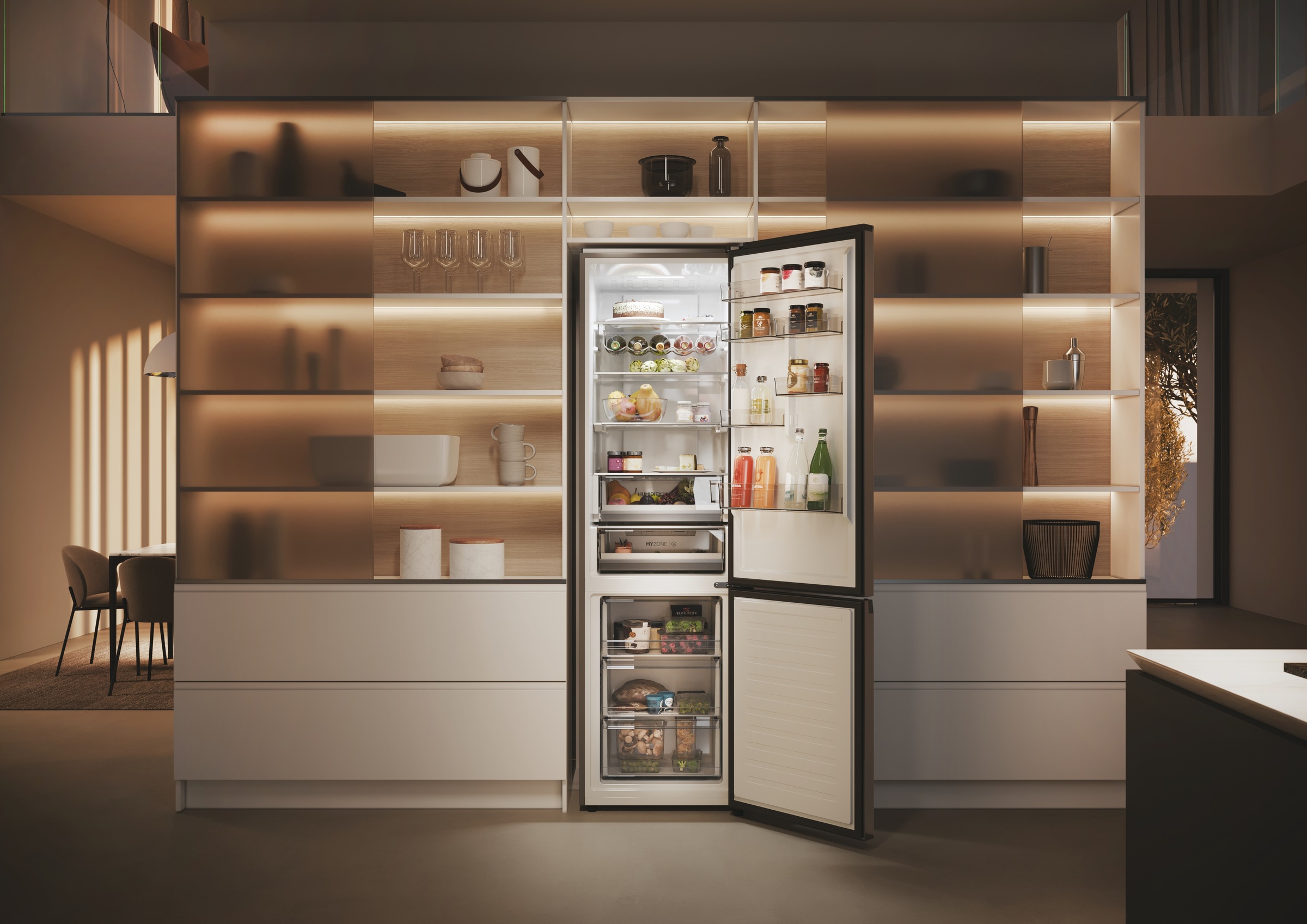 Haier Kühl-/Gefrierkombination 2D 60 Series 5 »HDPW5620BNPK«, Air Surround Technologie: Erhält die Frische zu 99%