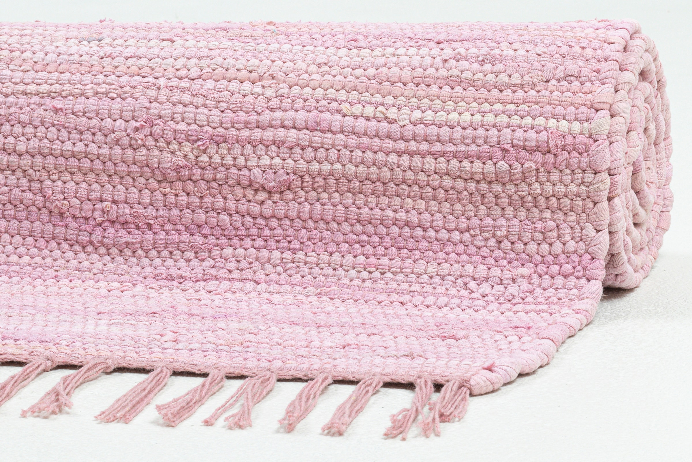 THEKO Teppich »Happy Cotton«, Teppich, online Baumwolle, reine Handweb bei Flachgewebe, rechteckig, mit OTTO handgewebt, Fransen