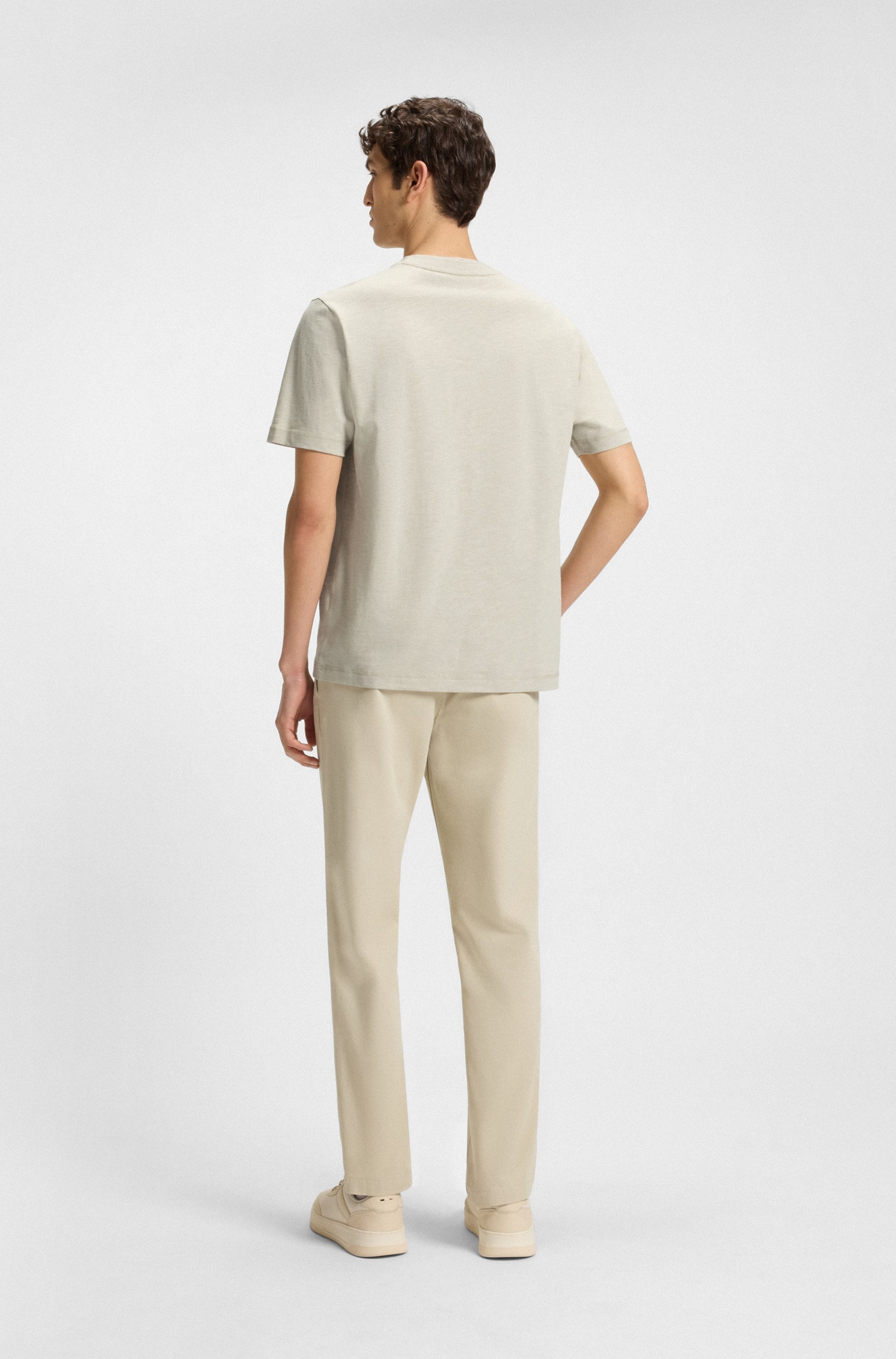 BOSS ORANGE T-Shirt »Te_linenlogo«, mit BOSS Schriftzug
