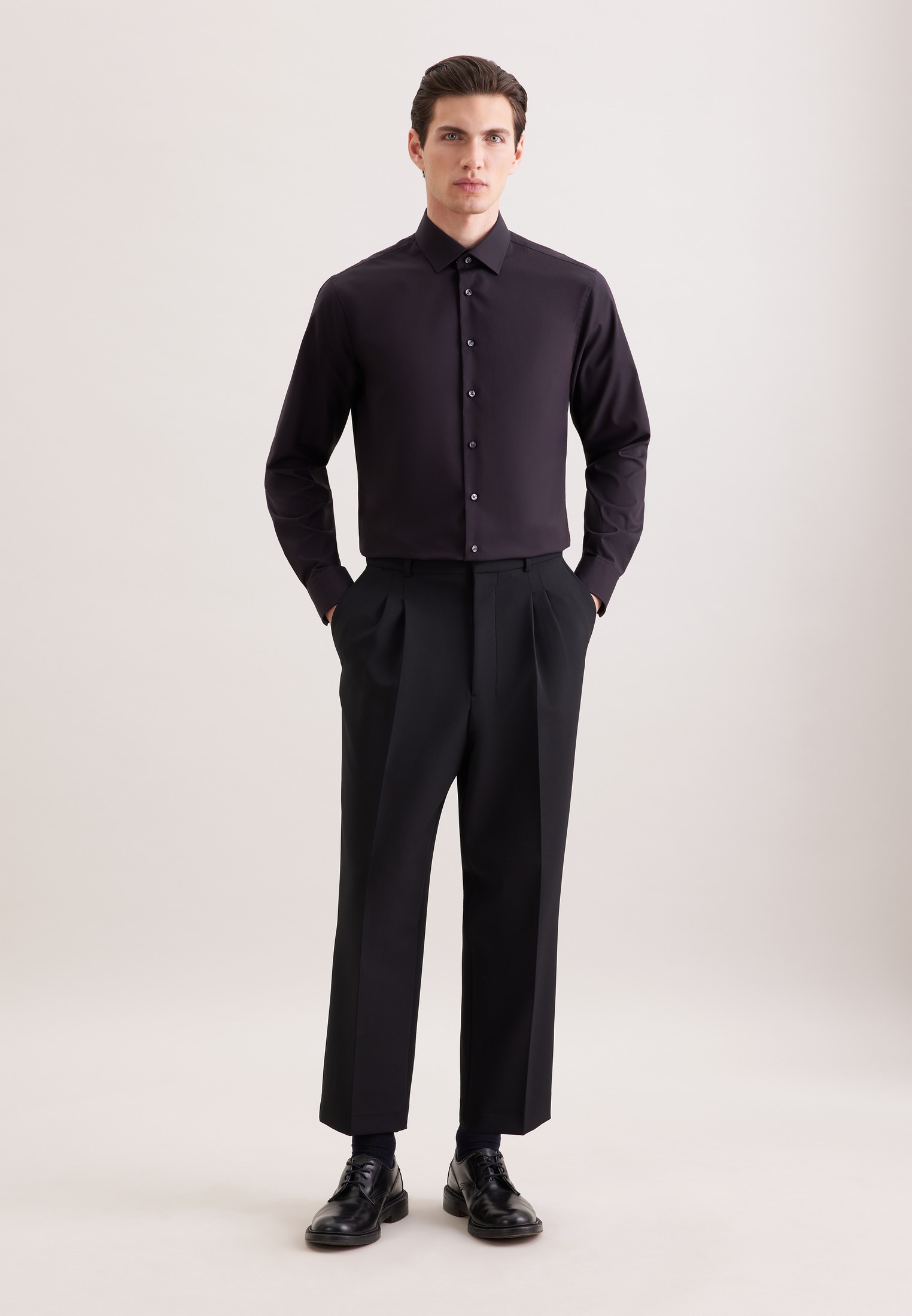 seidensticker Businesshemd »Schwarze Rose« Shaped 1/1 Kentkragen Uni