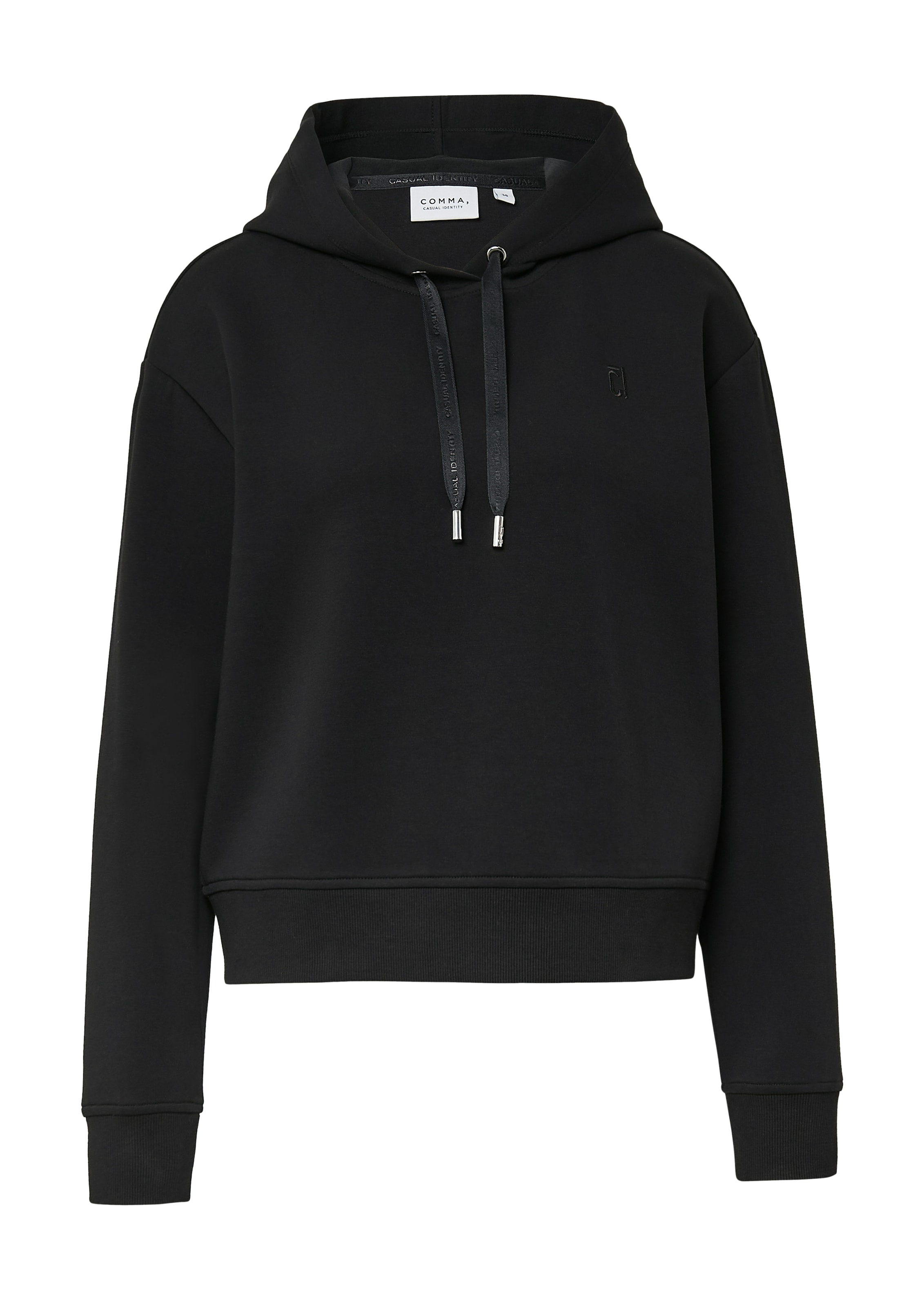comma casual identity Kapuzensweatshirt, cropped, casual, mit Kapuze, Baumwollmischung