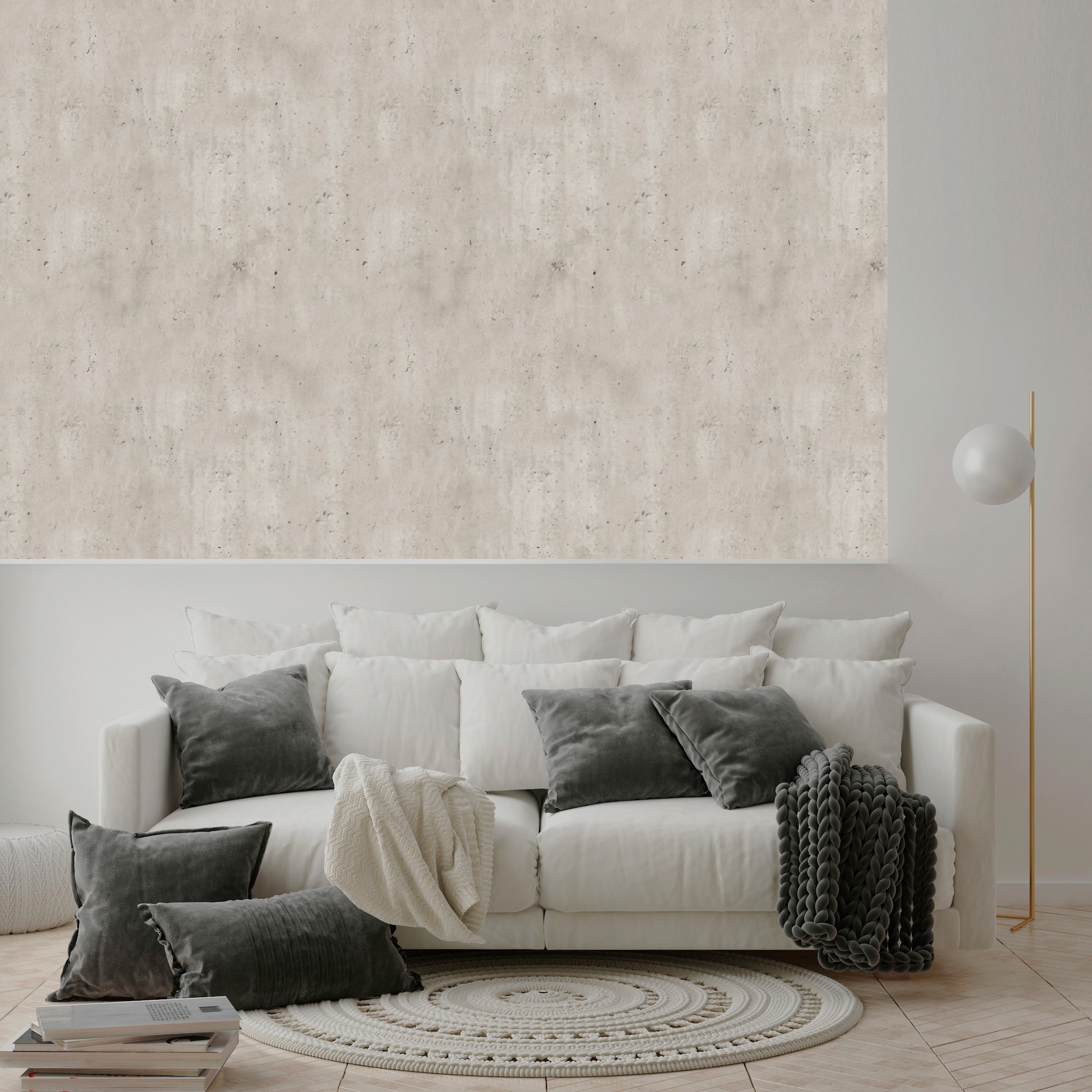 queence Vinyltapete »Hope«, bedruckt-clean-unifarben-minimalistisch-Abriebeffekte-Steinoptik, 90x250cm, selbstklebend, kinderleichte Anbringung, Sticker