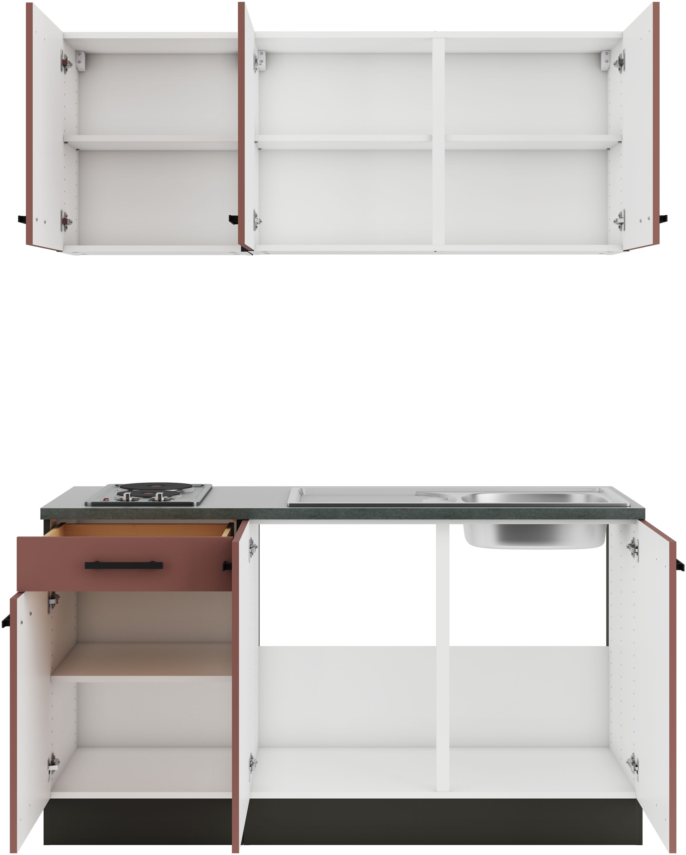 OPTIFIT Pantryküche »Palma«, Breite 150 cm, wahlweise mit Unterbaukühlschrank oder Kochfeld