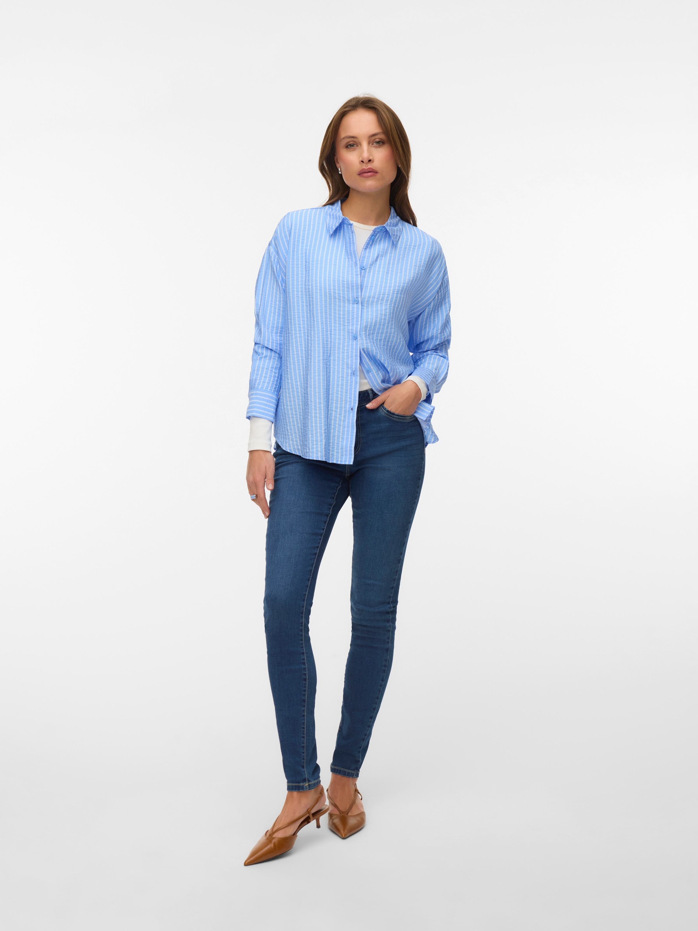 Vero Moda Hemdbluse »VMKAJA LS SHIRT WVN« mit Streifen