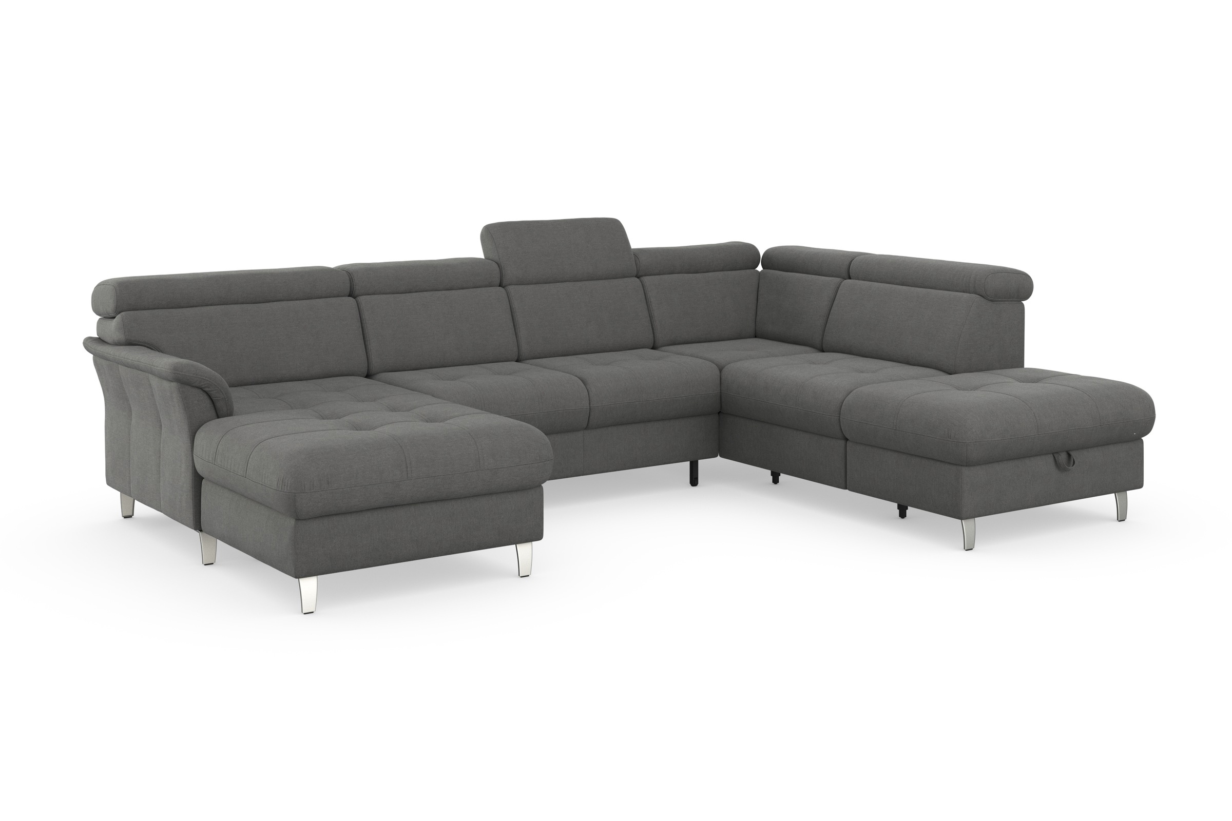 sit&more Wohnlandschaft »Marano U-Form«, inklusive Kopfteilverstellung, wahlweise mit Bettfunktion, Bettkasten