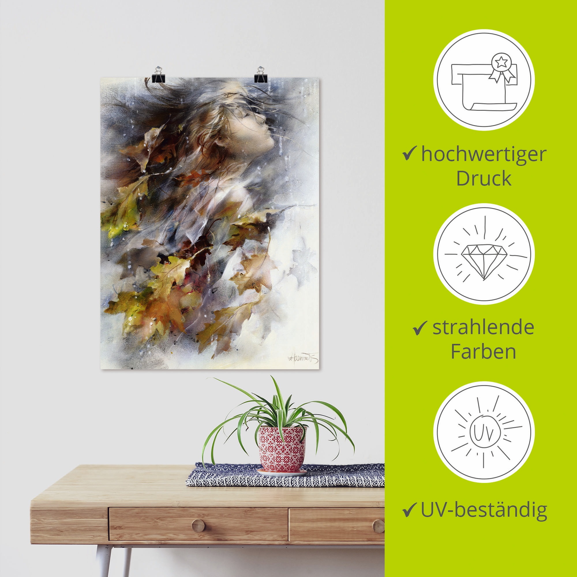 Artland Wandbild »Herbst« Frau 1 Stk. tlg. als Leinwandbild, Poster in verschied. Größen