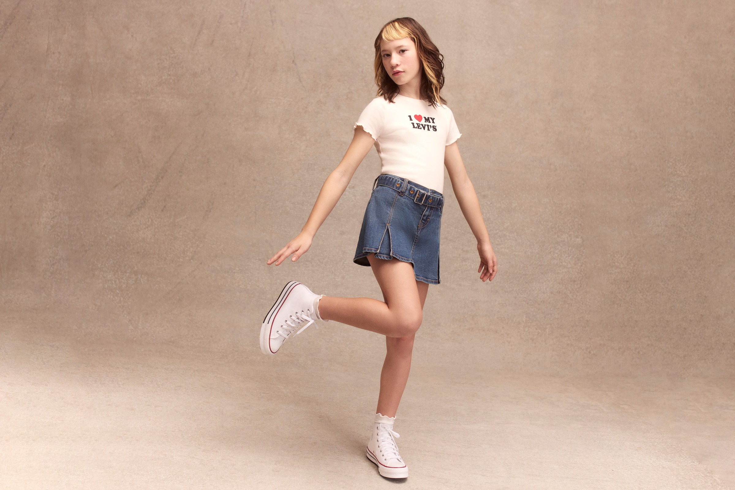 Levi's® Kids Jeansrock »LVG PLEATED SKORT W BELT« Denim-Rock-Shorts mit Jeans-Gürtel - für Girls
