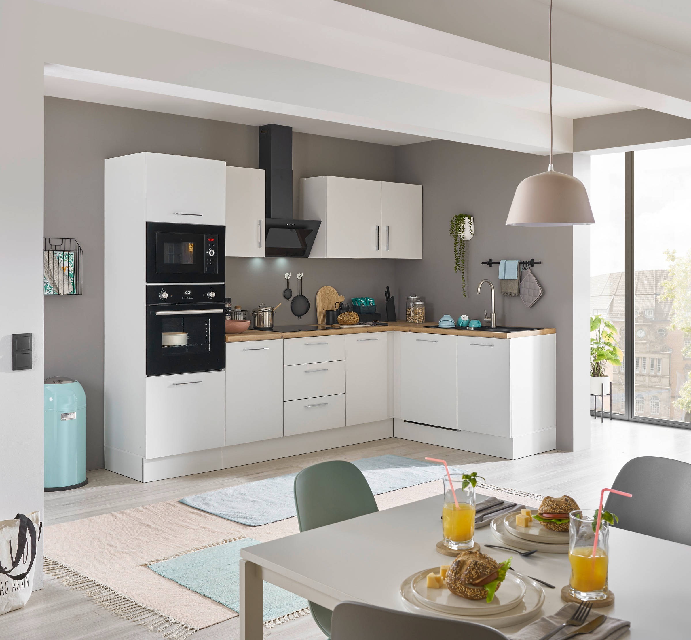 BASIC by Balculina Winkelküche »Turin«, Stellbreite 280x175 cm, wahlweise mit E-Geräten