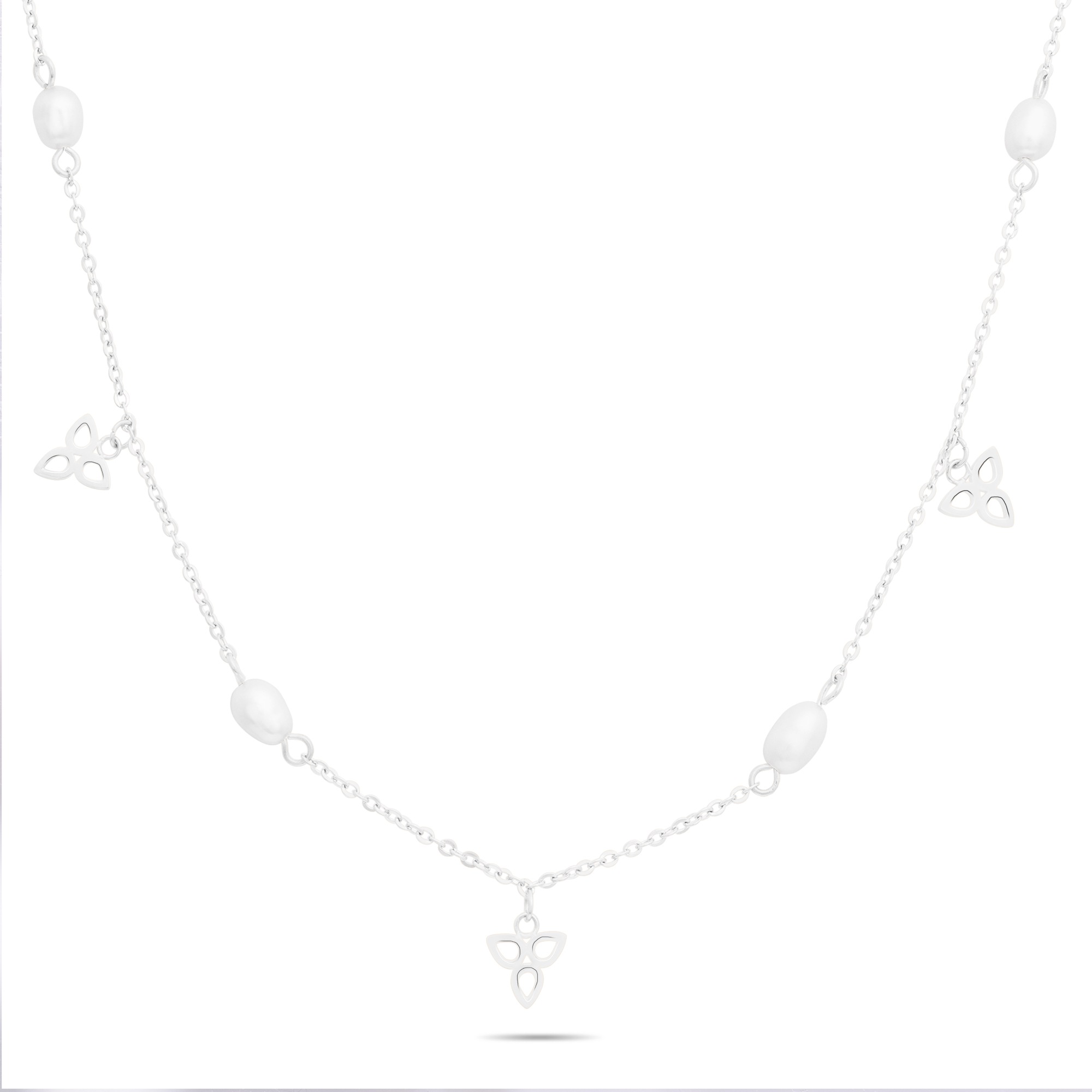 Tamaris Edelstahlkette »Schmuck Geschenk Halskette Blüten« mit Kunststoffperle