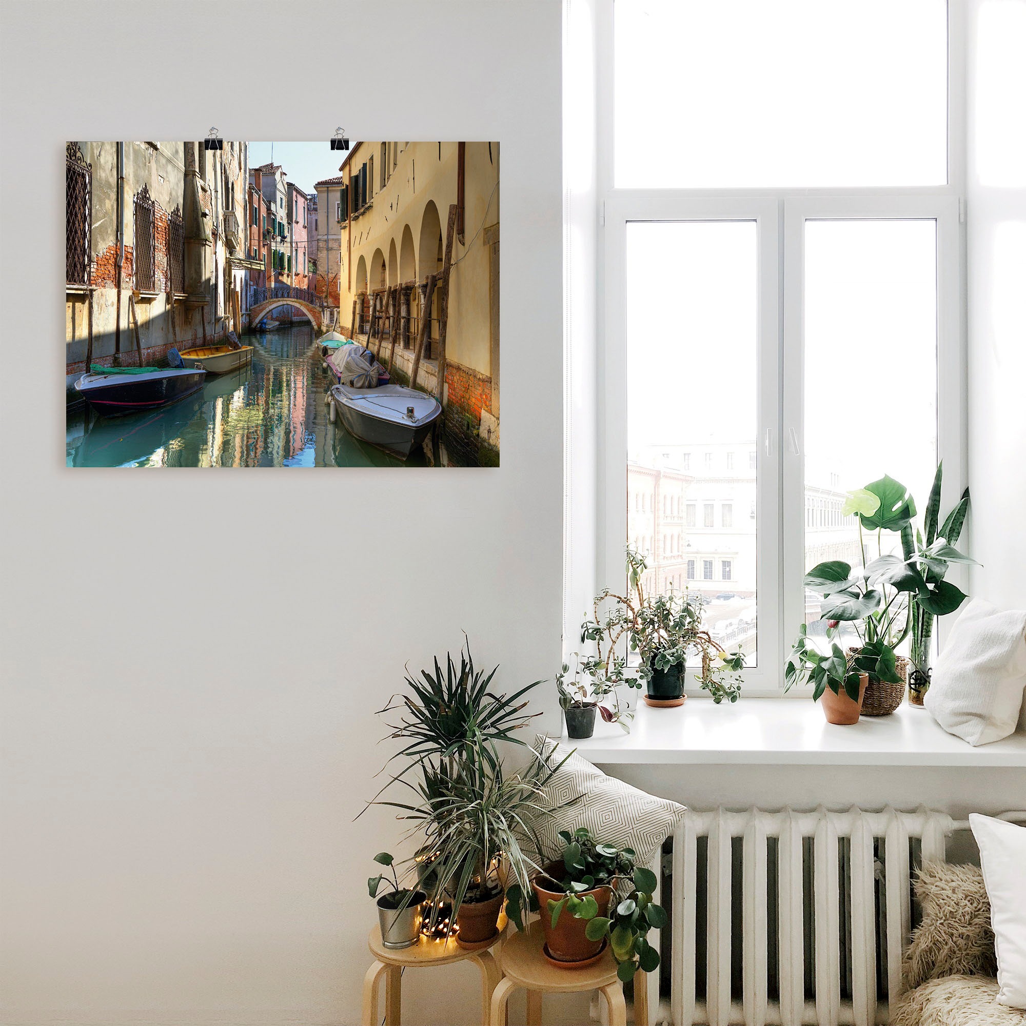 Artland Wandbild »Boote auf Kanal in Venedig«, Italien, (1 St.), als Alubild, Outdoorbild, Leinwandbild, Poster in verschied. Größen