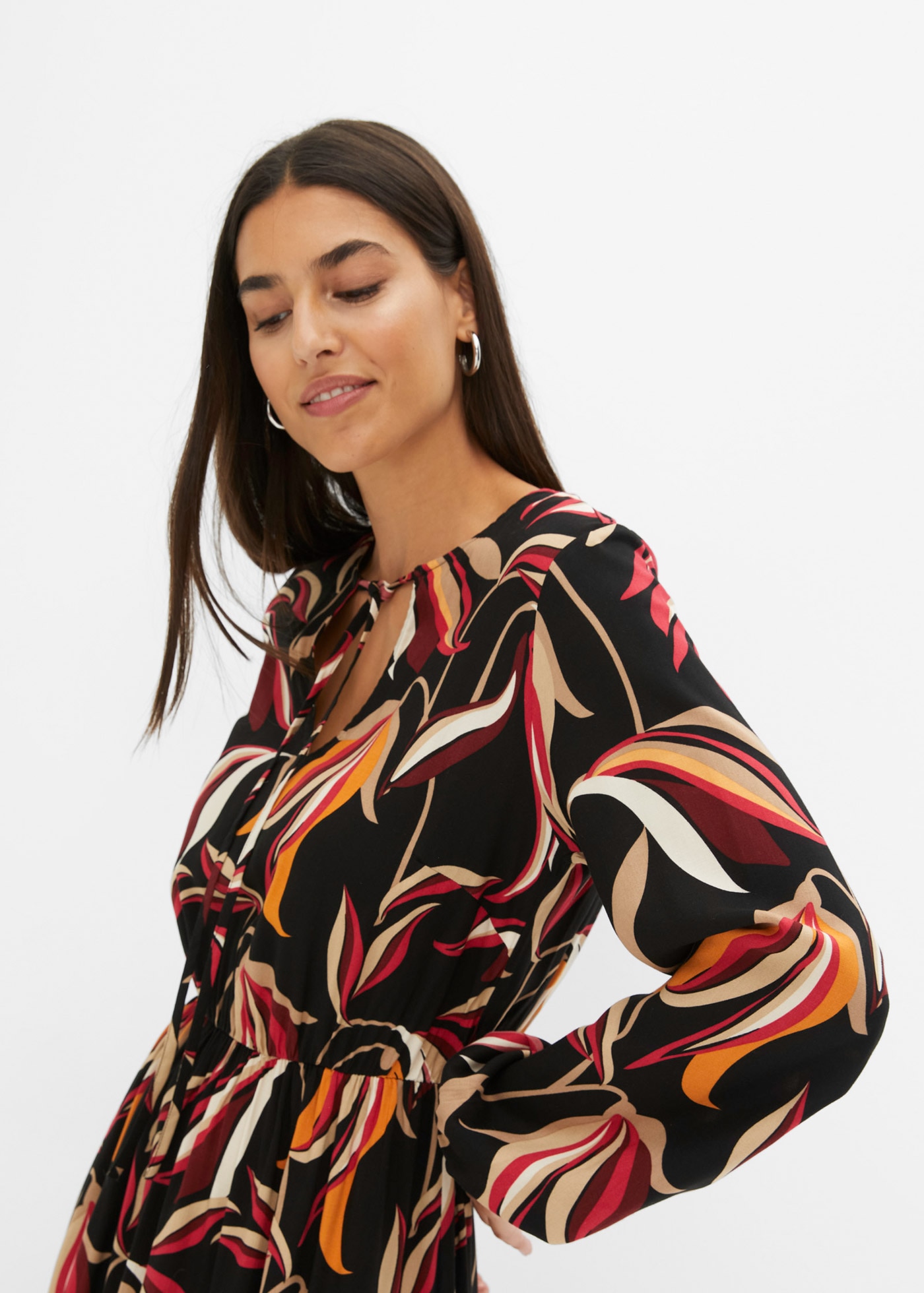 bonprix Maxikleid »Maxikleid aus reiner Viskose« Maxikleid aus reiner Viskose