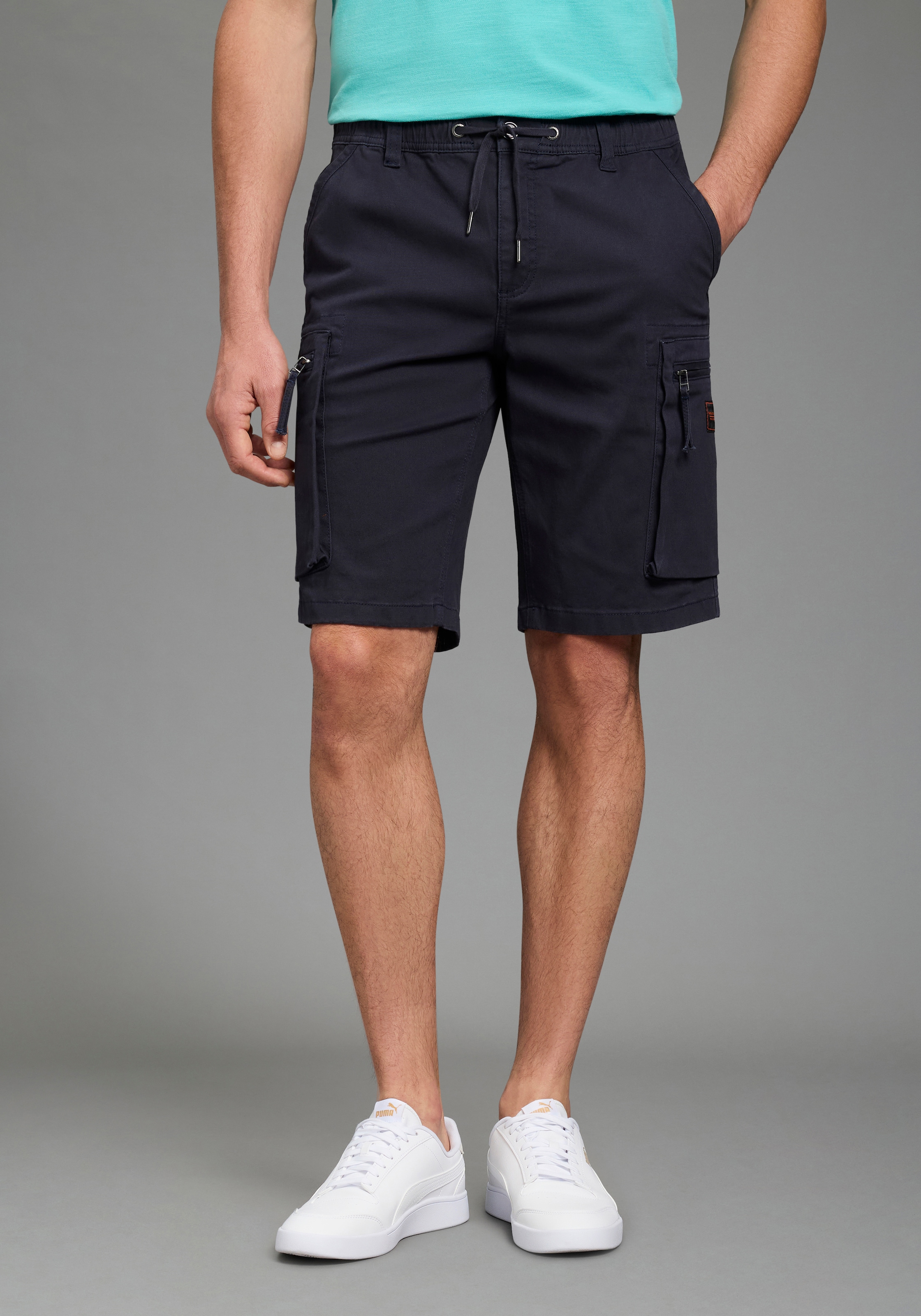 Bruno Banani Cargoshorts  Cargohose mit geradem Bein, mit Bindeband am Bund